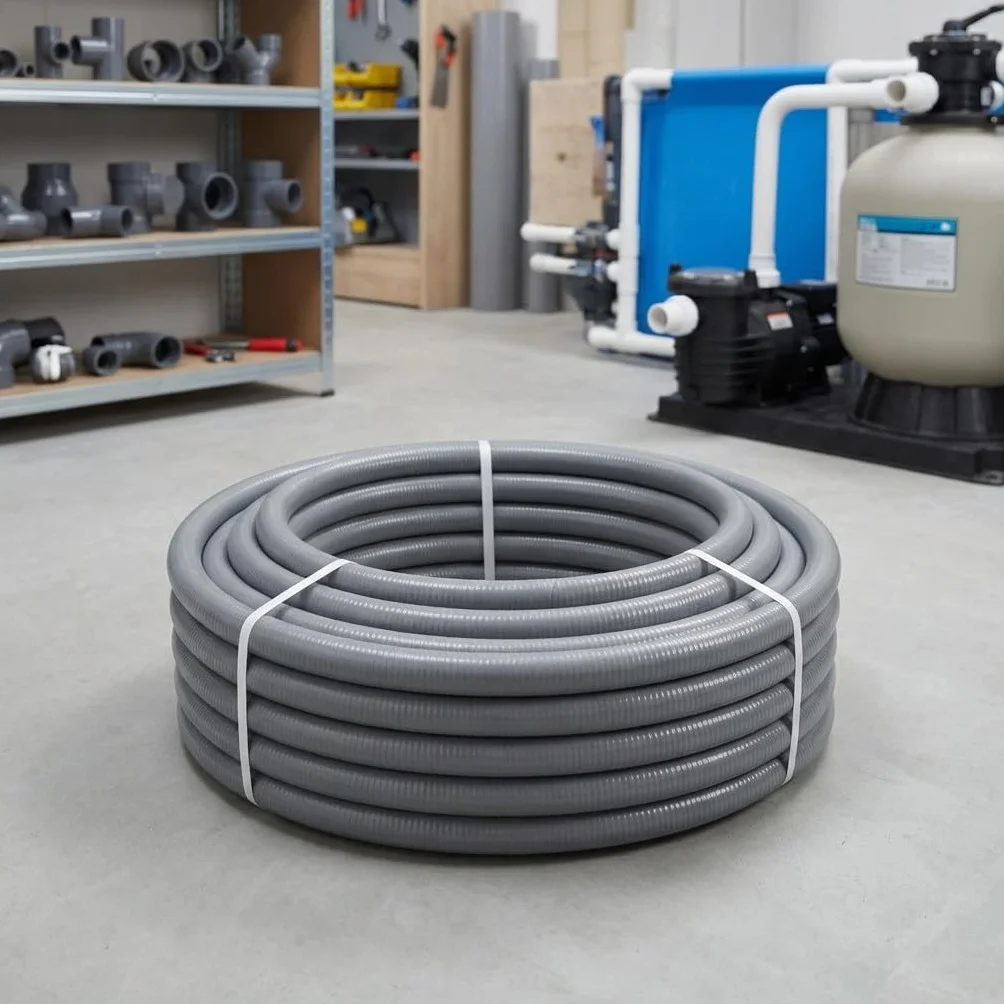 Suinga Tubería PVC Flexible hidrotubo Gris (40mm, 5 metros)