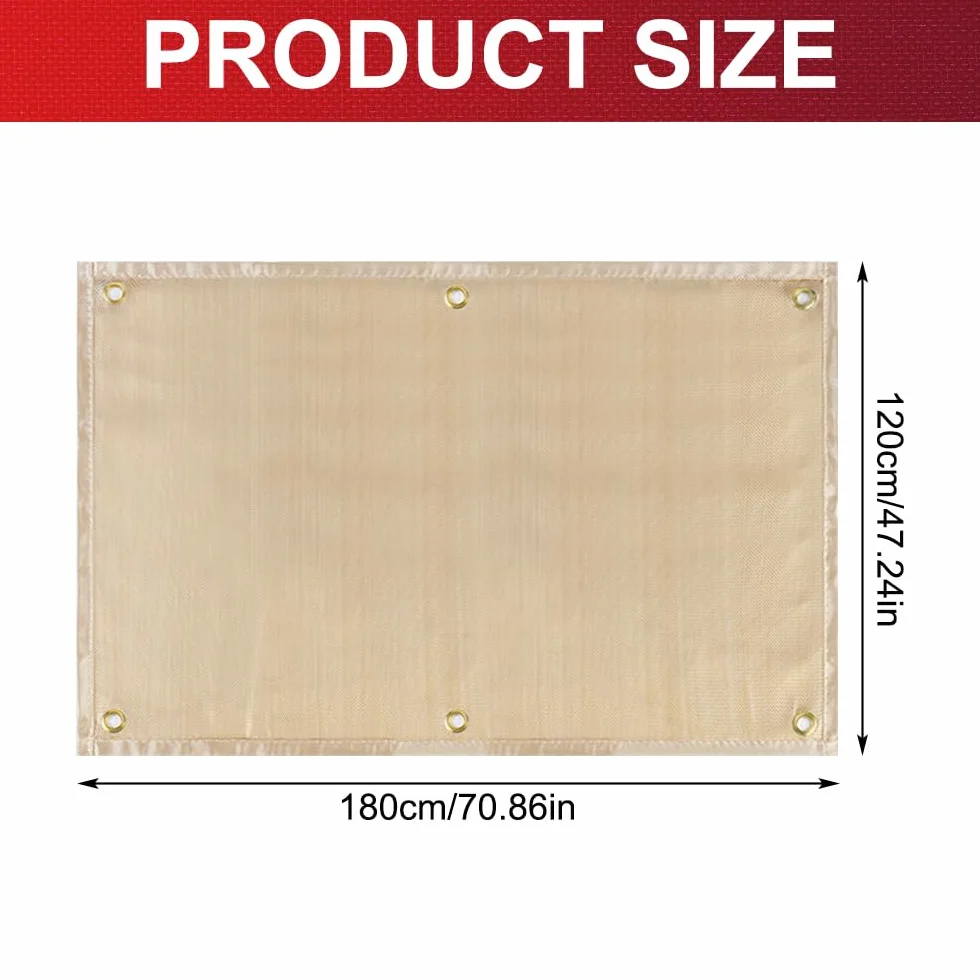 Manta Ignifuga Soldadura, 1.2m x 1.8m Manta de Protección de Soldadura con Ojales, hasta 550℃ - 1000℃, Manta Ignifuga contra Incendios, para Uso Industrial y Doméstico