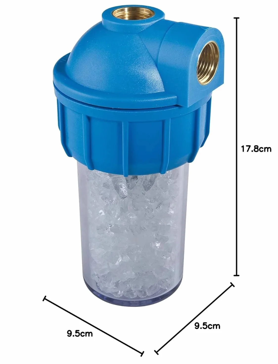 Suinga Filtro Antical Termo Electrico Recargable 1/2" | Filtro Calentador Agua con Vaso Contenedor y Polifosfatos | Entrada General Contra Cal | Descalcificador Agua Domestico