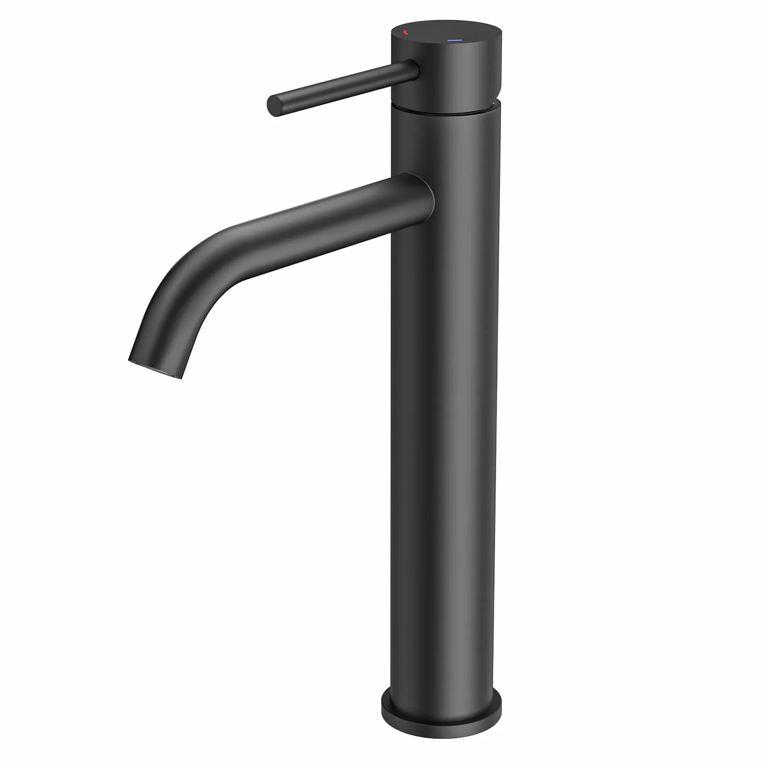 FORIOUS Grifo Lavabo Alto, Grifo Monomando para Lavabo Alto en Negro con Altura de Salida de 190 MM, Mezclador de un Solo Mango para el Lavabo del Baño, Lavamanos, Baño de Invitados