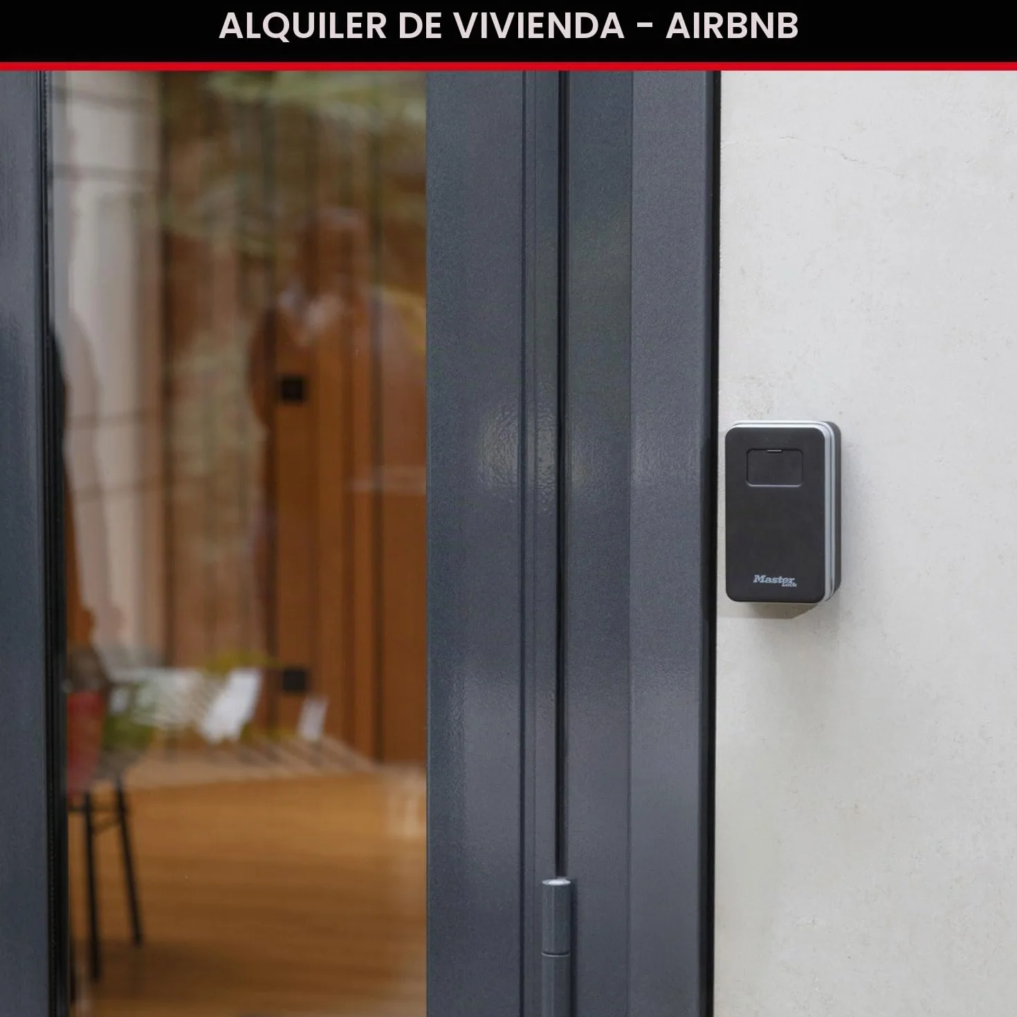 Master Lock Caja de Seguridad para Llaves en Pared, Mediano, Exteriores, Negro, Sistema Tirar para Abrir