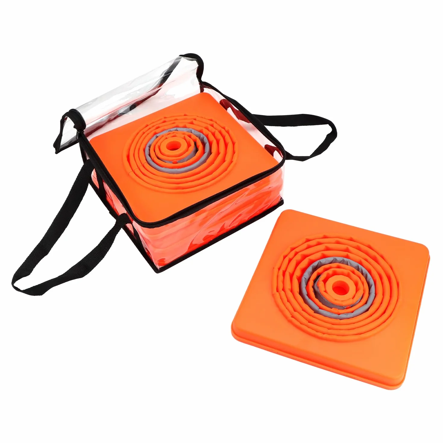 QWORK 4 Piezas 45cm Conos de Seguridad Vial Plegables Reflectantes