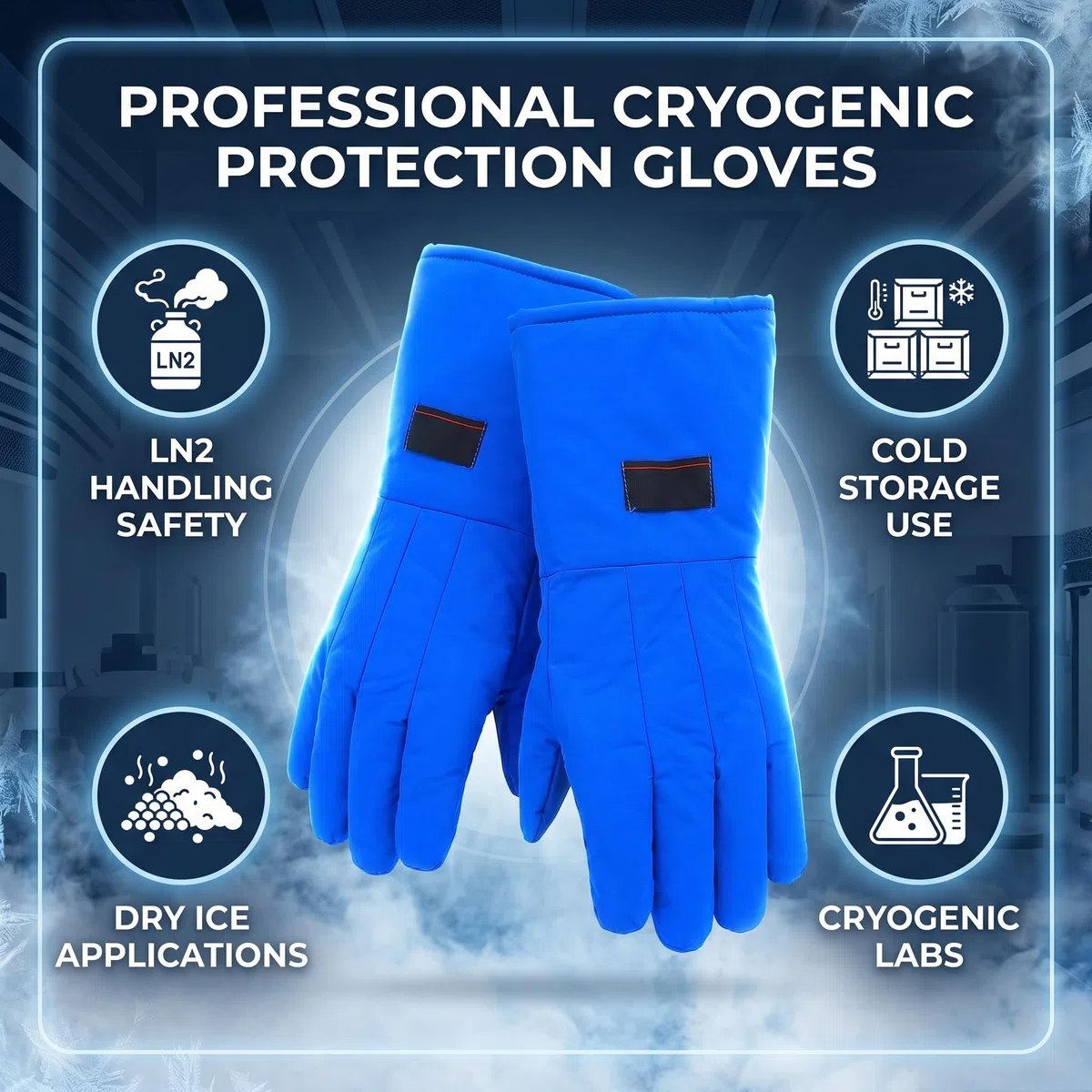 Cryogenic Gloves,Guantes de Protección Criogénica,Guantes Criogénicos Guantes De Protección,Nailon Taslan Multicapa Algodón Resistente Al Frio Para Nitrógeno Líquido Y Hielo Seco