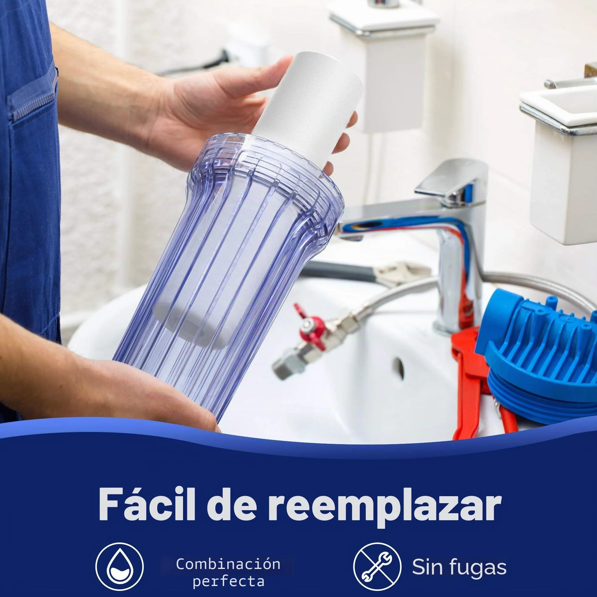 Membrane Solutions Cartucho de Sedimentos 5 Micras 10" x 2.5" Filtro de Agua Ósmosis Inversa 6 Pack