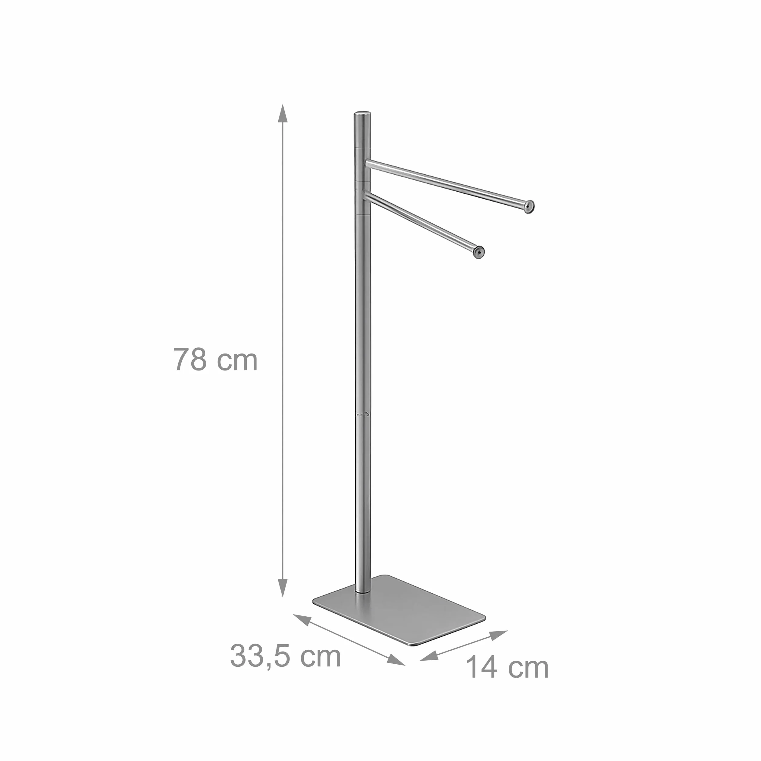 Toallero Relaxdays Acero Inoxidable 2 Barras Ajustables 78x33,5x14 cm Plateado
