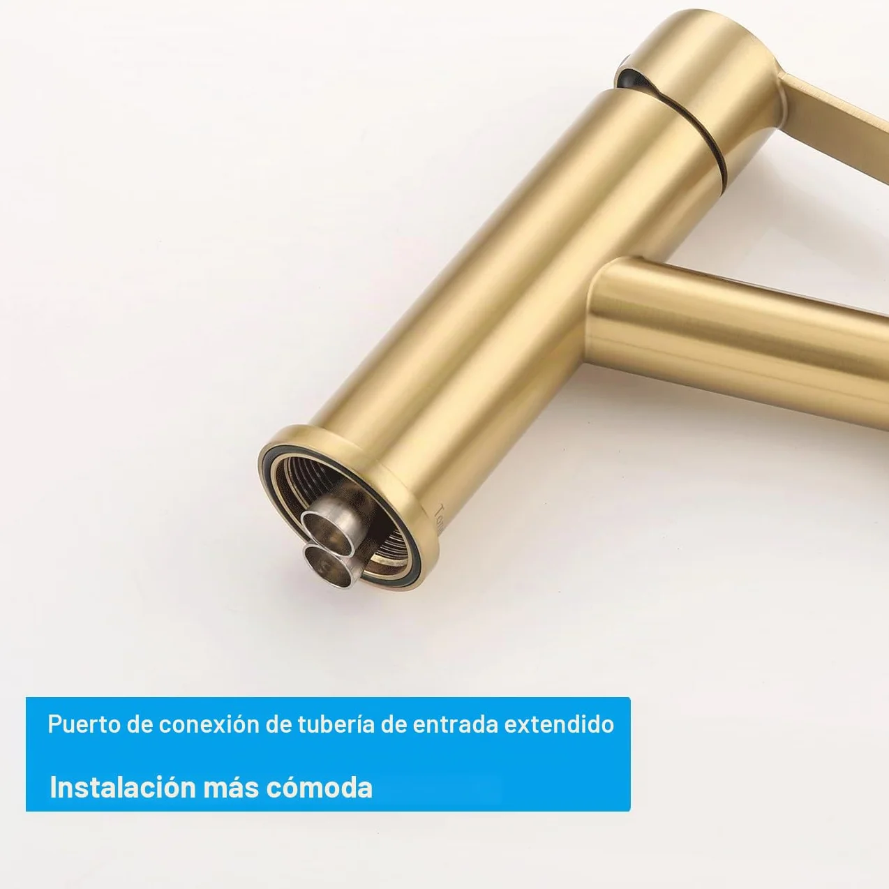 Grifo de Lavabo de Baño Oro, Ángulo de Salida de Agua Cómodo, Grifería para Lavabo de Esquina, Mezclador Monomando de Acero Inoxidable 304, Aireador Extraíble, Agua Fría y Caliente