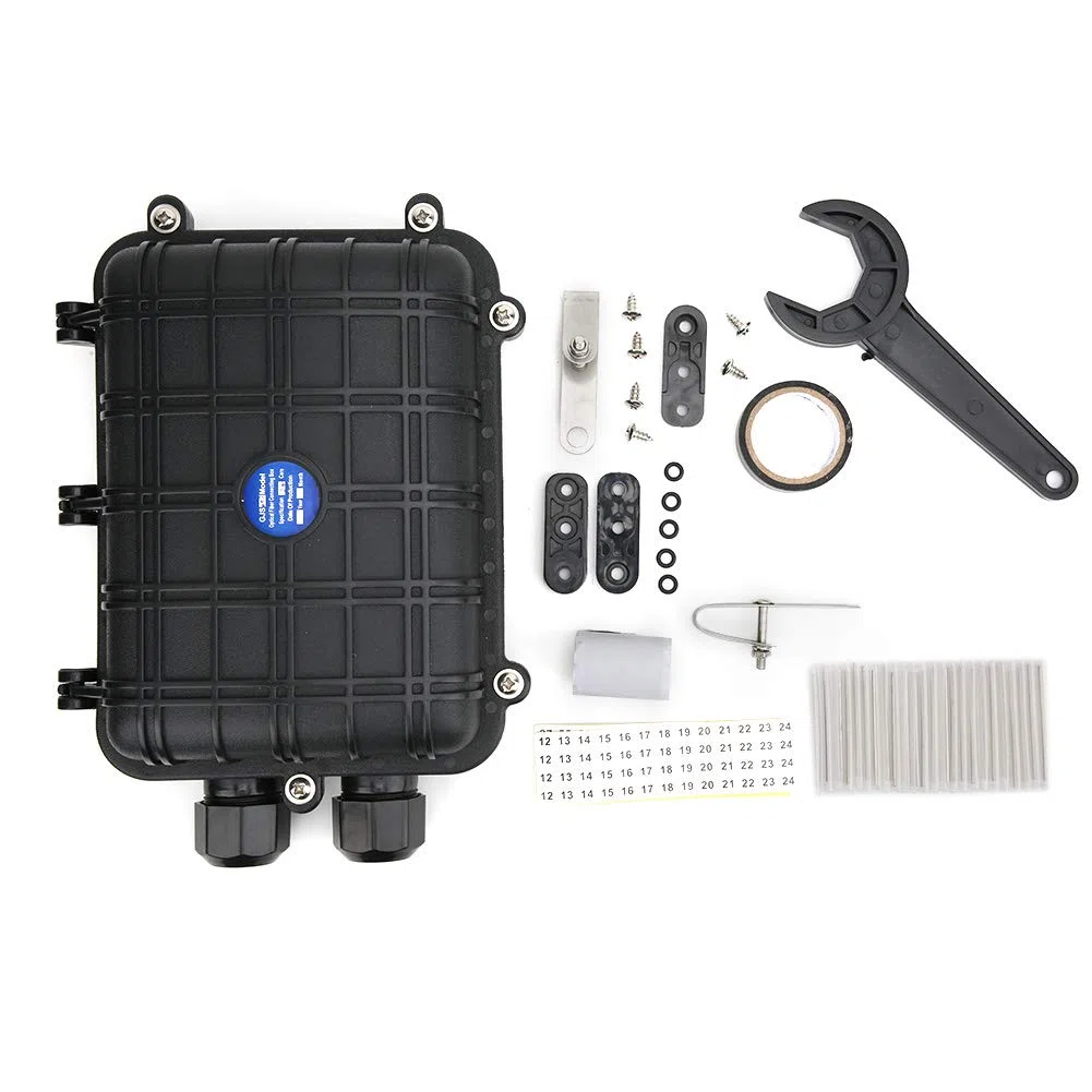 Caja de Empalme de Fibra Óptica Horizontal Impermeable IP68 para Exteriores 24 Núcleos