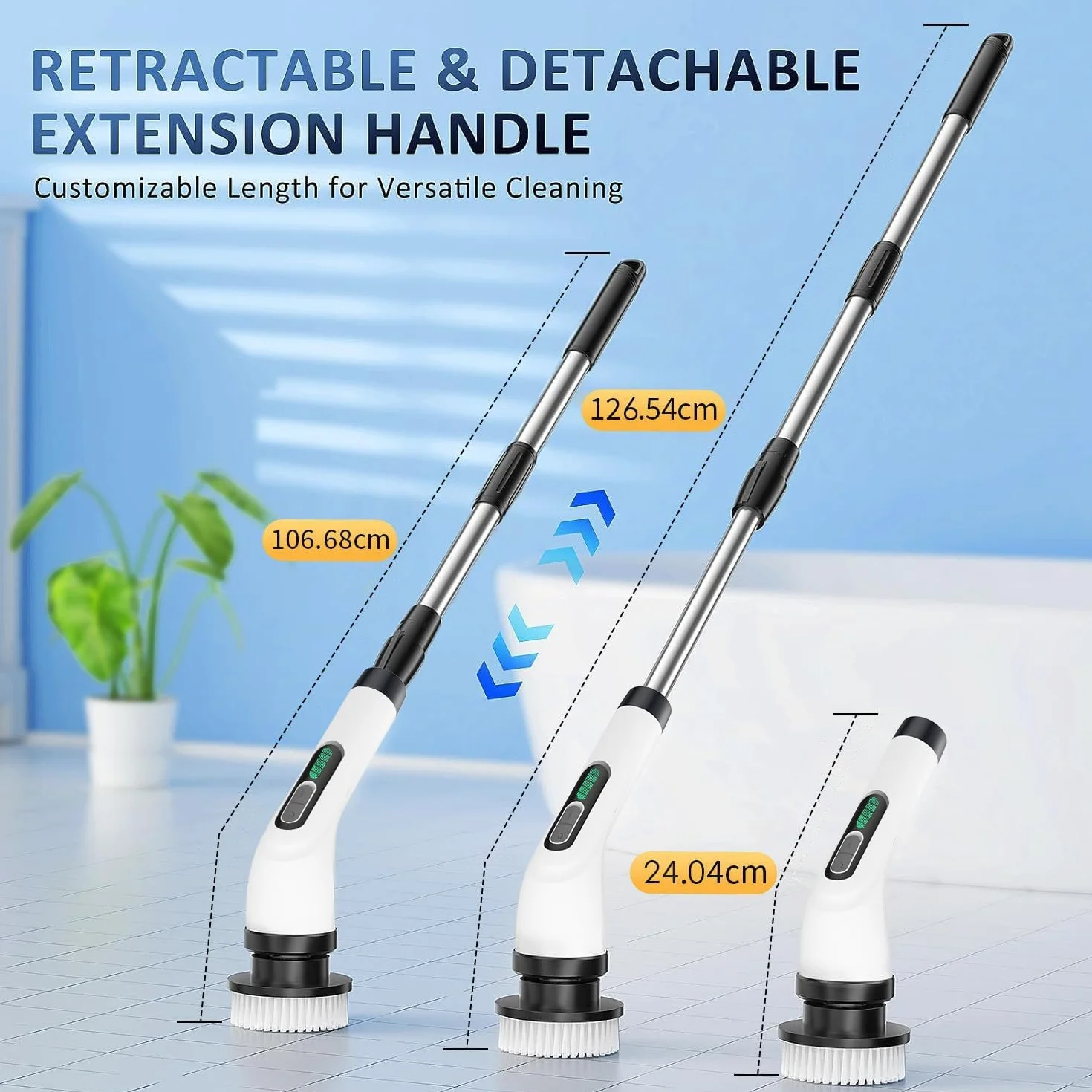 FYDEE Cepillo Eléctrico Limpieza Hogar IPX7 7 Cabezales Reemplazables Fregadora Giratoria