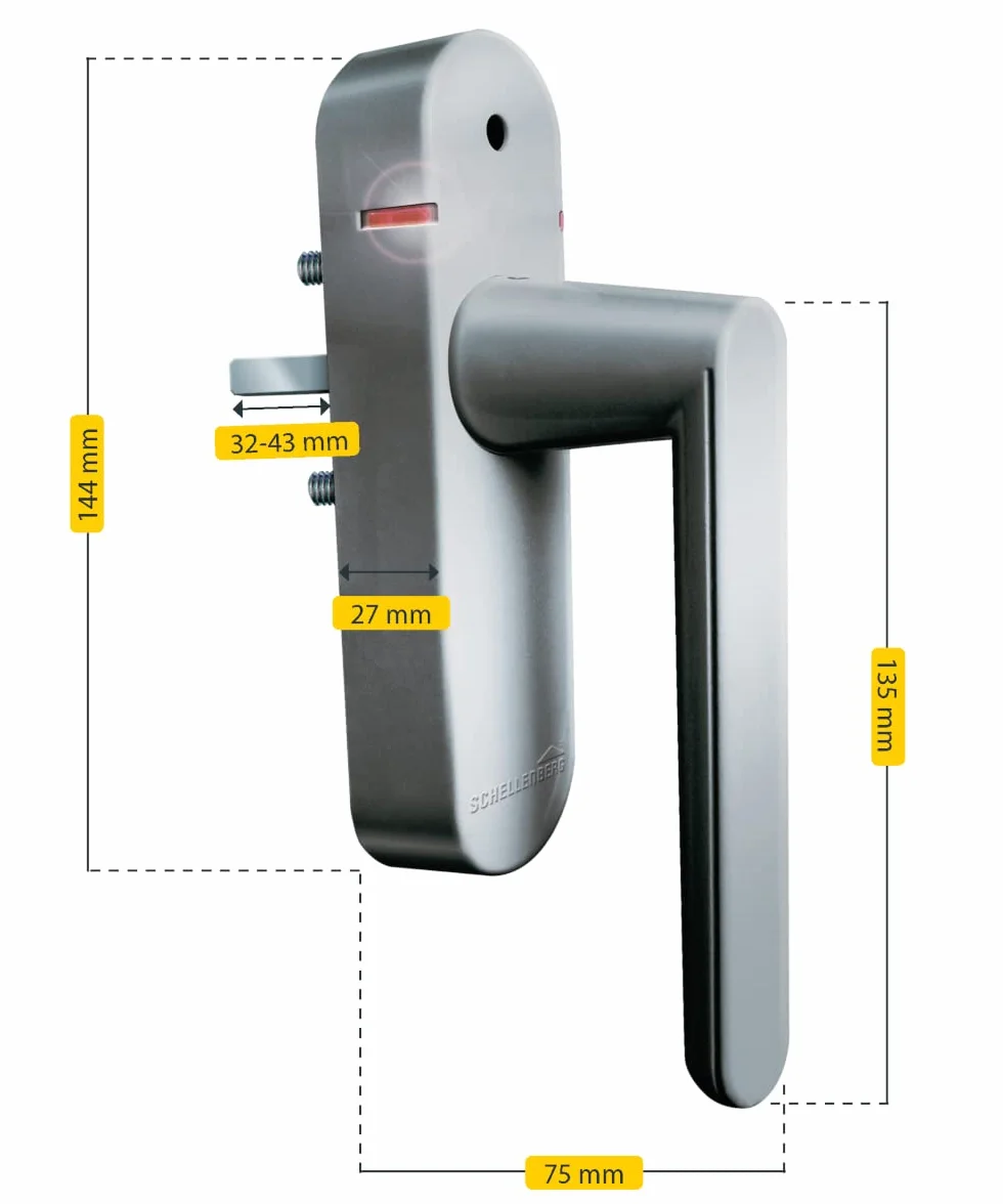 Schellenberg Smart Home de Radio Alarma Mango Plata, Longitud Variable Cuadrado