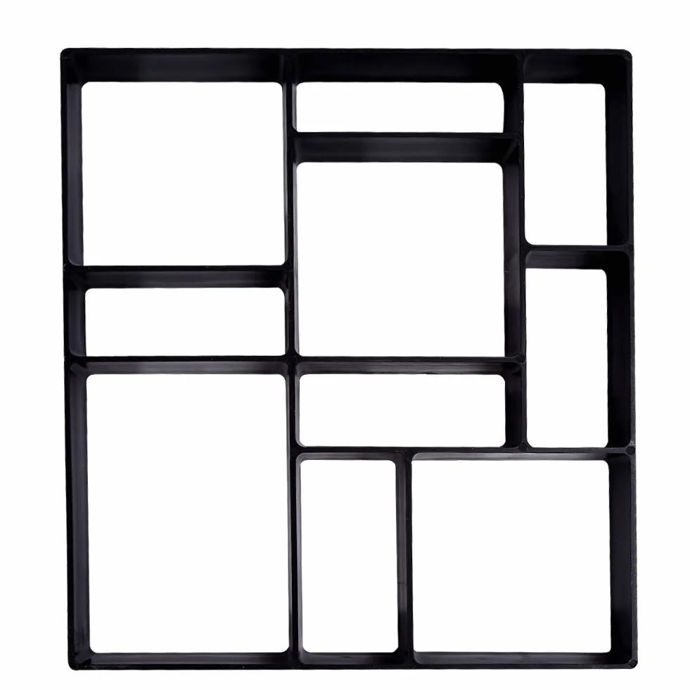 GOTOTOP Garden DIY Cemento para pavimentación de jardín Molde reutilizable para hacer senderos, modelo de piedra para escalones, moldes de ladrillo para caminos, patrones rectangulares con 10 rejillas
