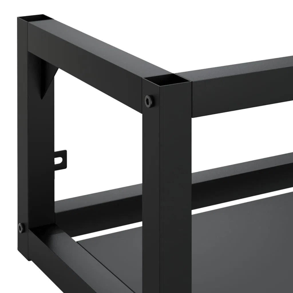 vidaXL Estructura de Lavabo Suspendido Cuarto de Baño Colgante Soporte Aseo Lavamanos Inodoro Fregadero Almacenamiento Hierro Negro 79x38x31 cm