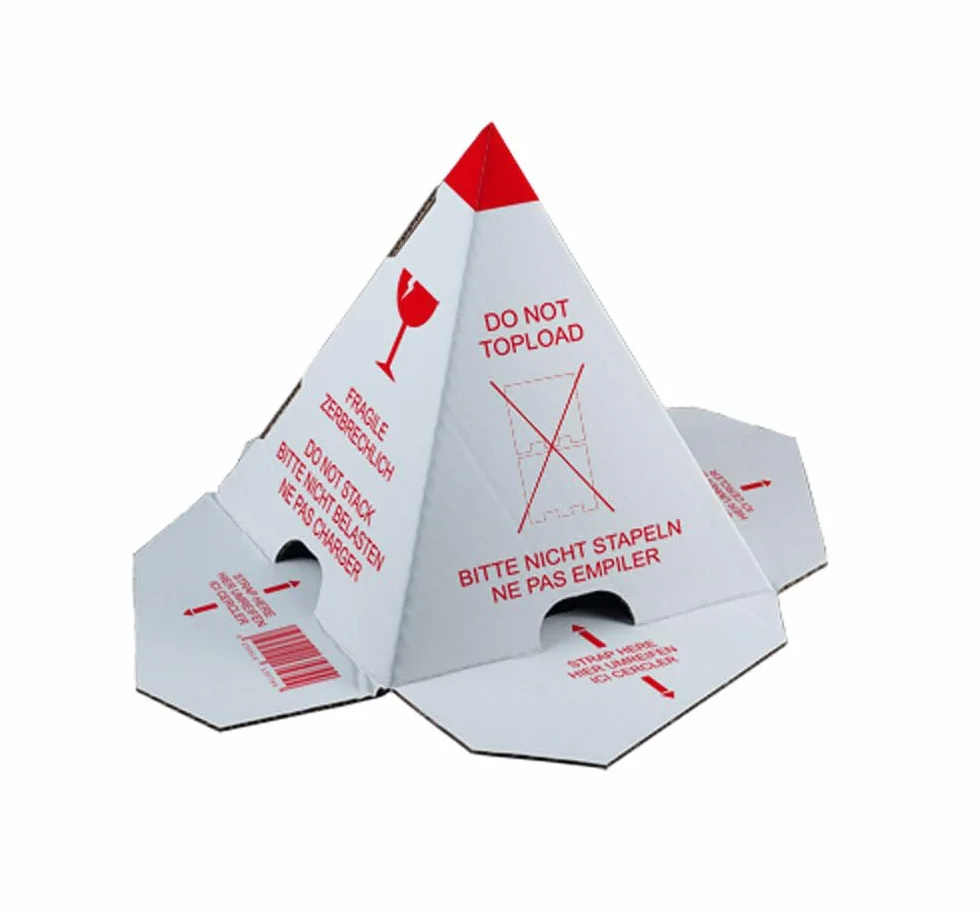 100 conos para palés Nicht Stapeln | Pirámide de protección apilable de cartón | 360 x 360 x 230 mm blanco
