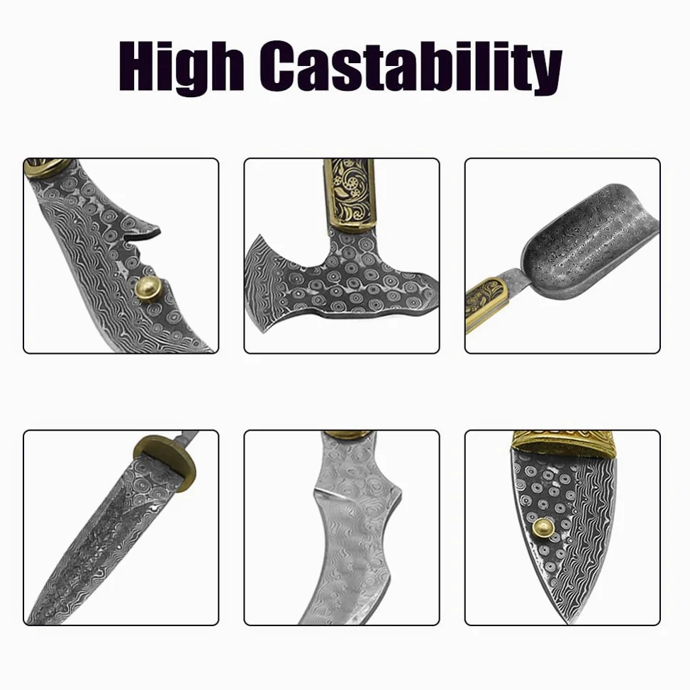 ACAGALA Damasco acero Billet modelado cortador de acero embrión forjado materiales templados alisados para cortadores DIY material multiusos
