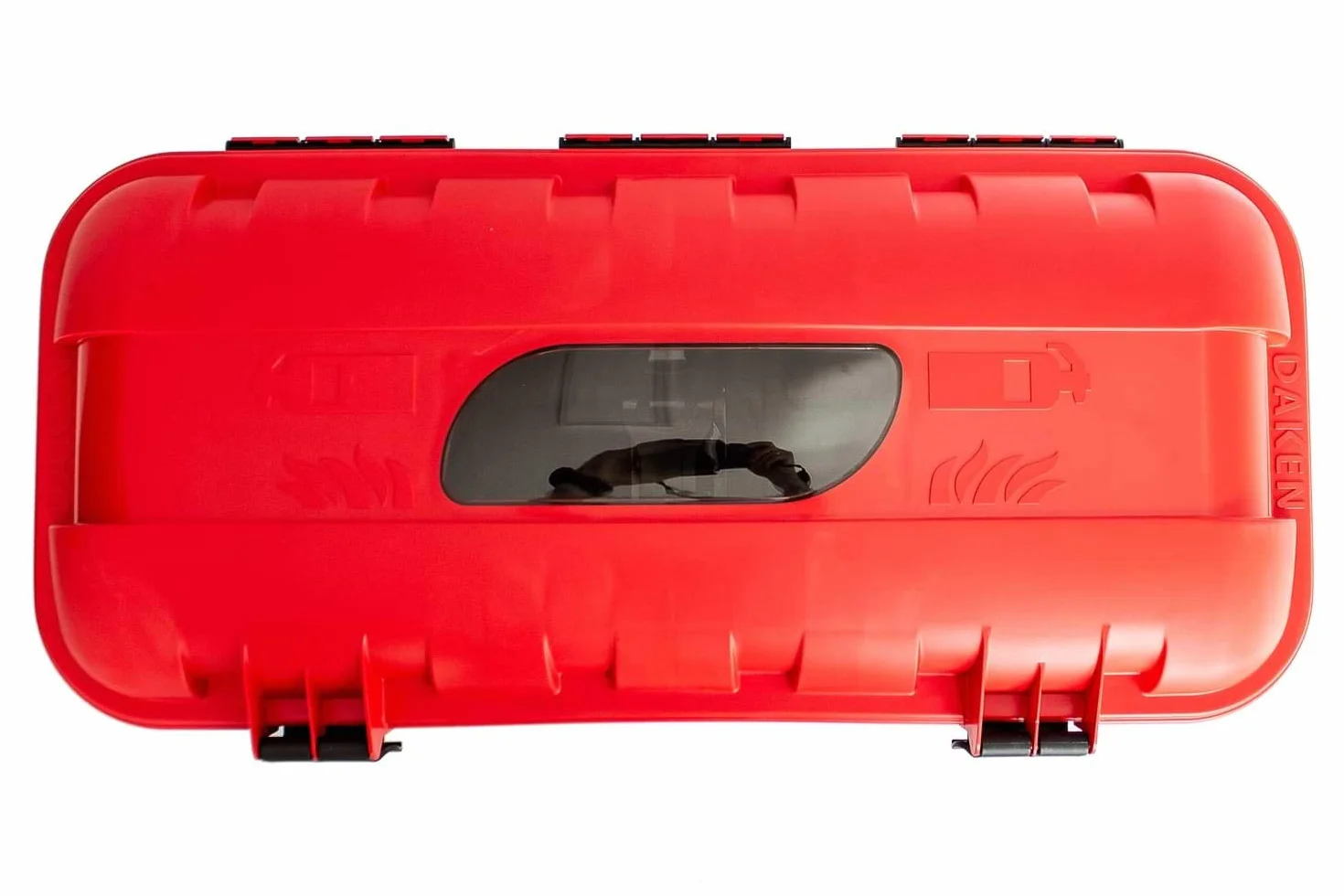 DAKEN Caja para extintor 6kg Strike 82500 Armario Porta extintor para camión Remolque Furgoneta y maquinaria agrícola Color Rojo Dimensiones 600 x 287 x 220 mm con Ventana de inspección