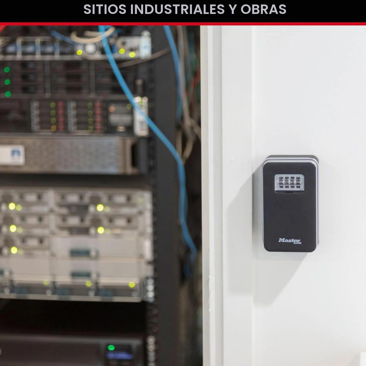 Master Lock Caja de Seguridad para Llaves en Pared, Mediano, Exteriores, Negro, Sistema Tirar para Abrir