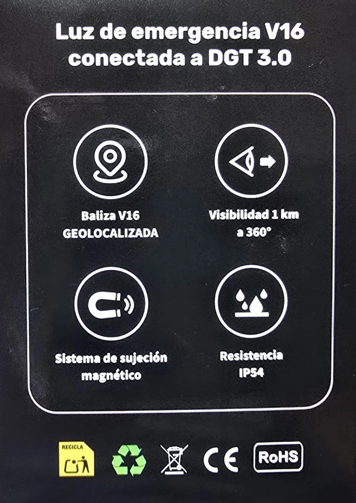 Baliza V16 Geolocalizada Obligatoria 2026 DGT 3.0 Conexión Telefónica Tech Esim 2038 Pack 1 Funda
