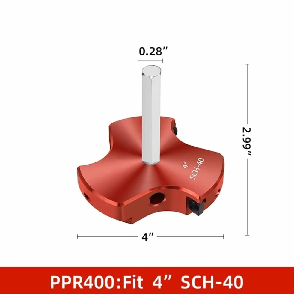 Escariador de tubería de PVC de triple hoja para la eliminación efectiva de desechos de tuberías y cemento 40 accesorios de plástico PVC, CPVC y ABS con construcción (4)