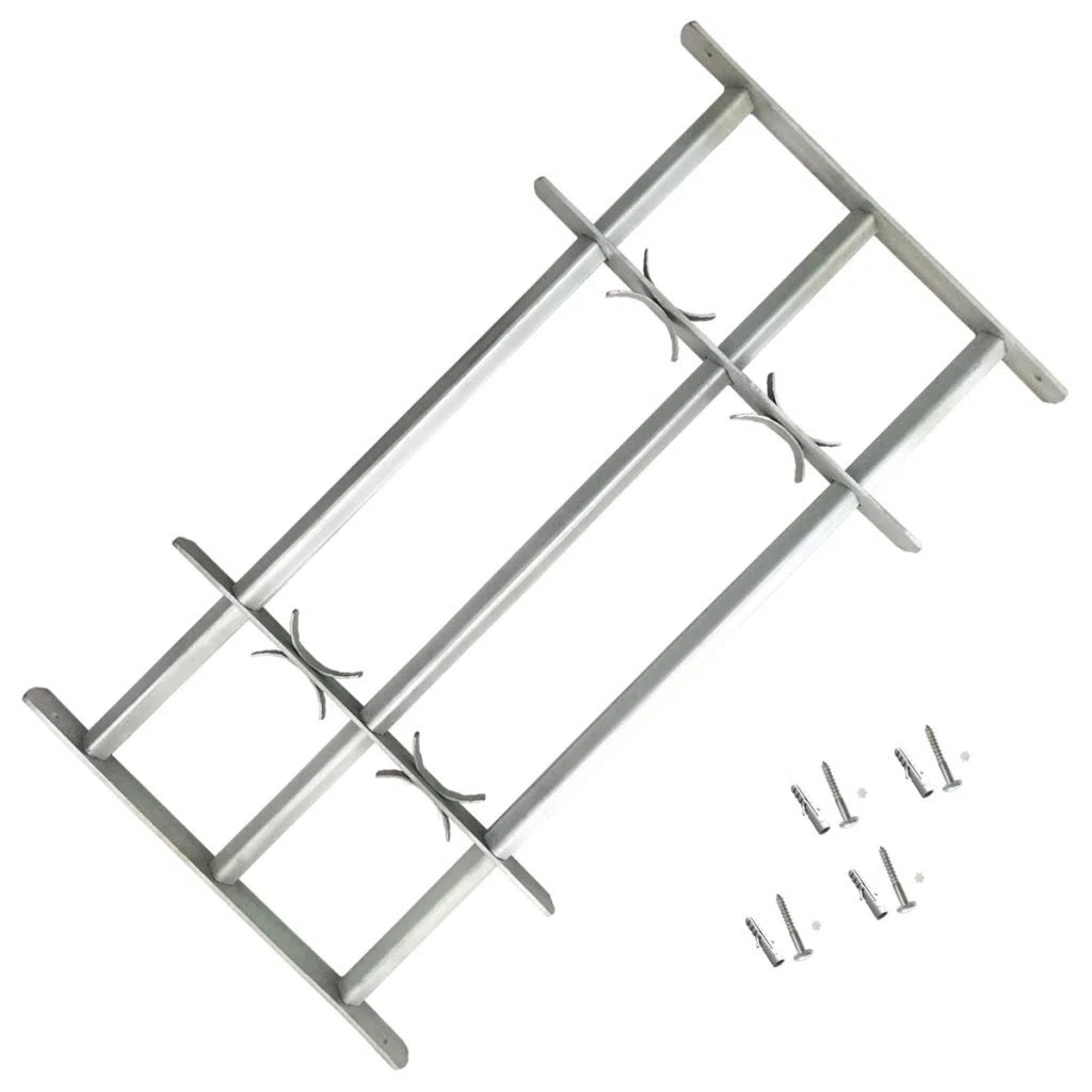 Festnight Reja de Seguridad Ajustable Tres Travesaños para Ventanas 500-650 mm