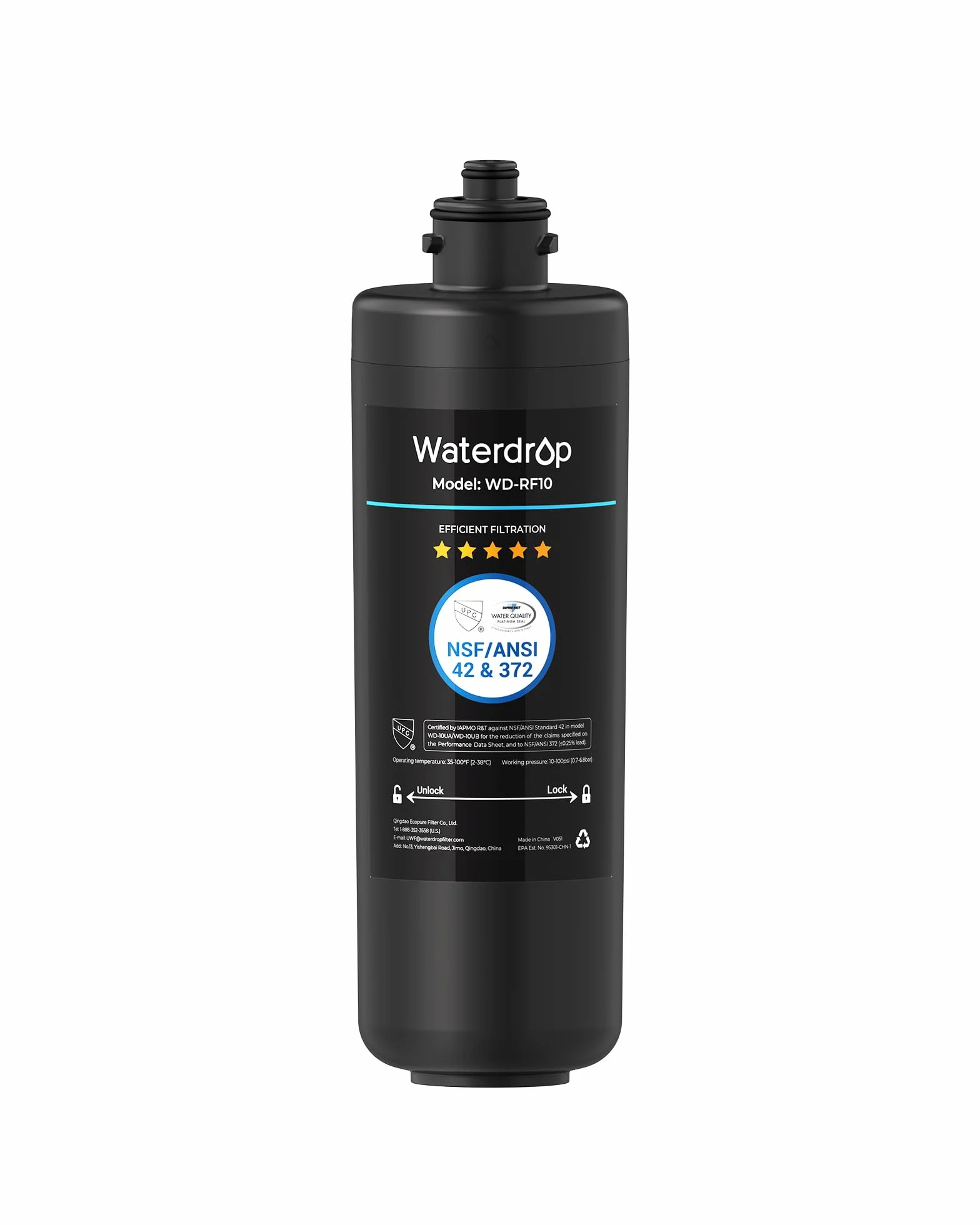 Waterdrop WD-RF10 Filtro de Agua NSF/ANSI 42 Certificado 30.000 Litros