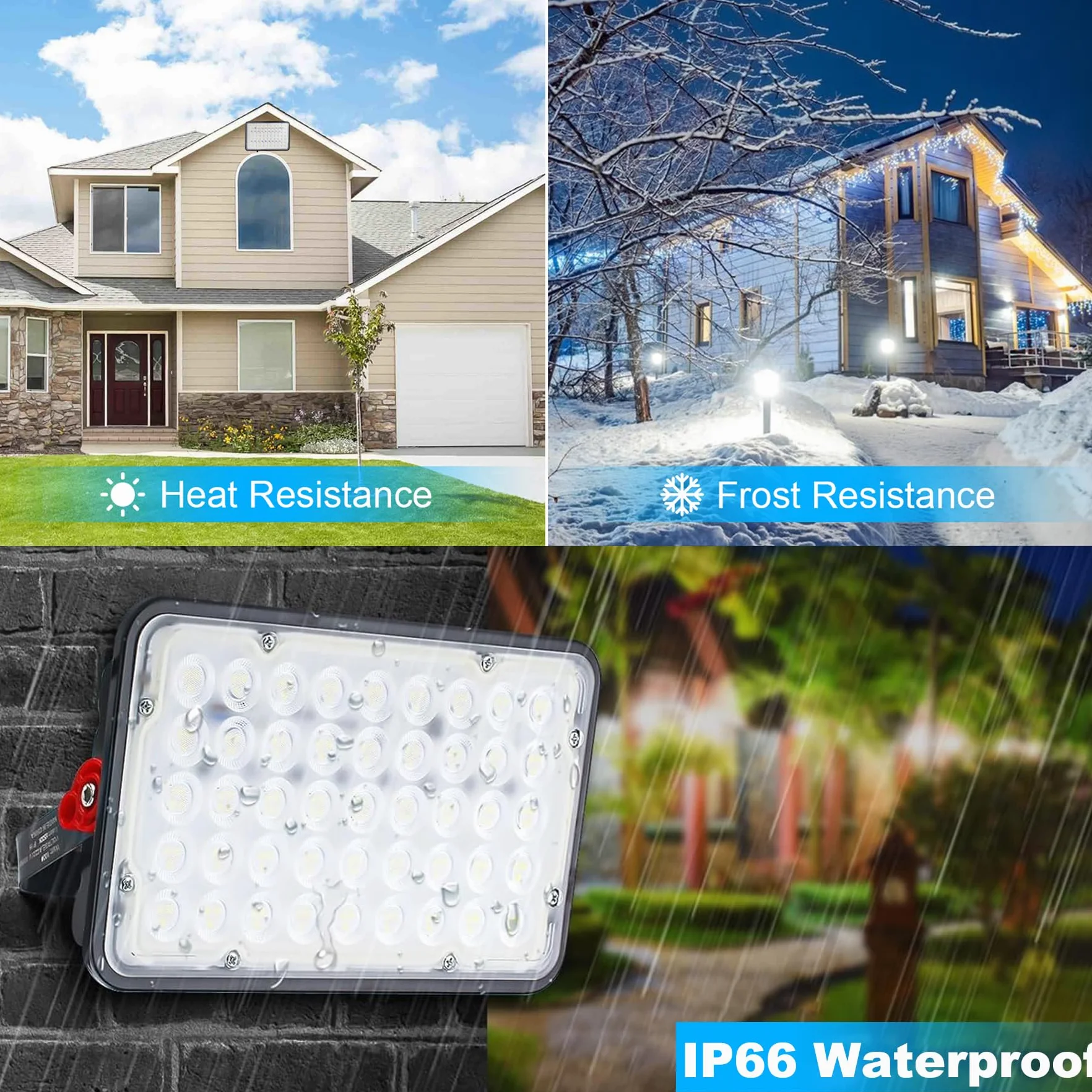 Focos LED Exterior 100W, Indmird Superbrillante 10000LM Proyector Led con Enchufe IP66 Impermeable 6500K Blanco Frío Iluminación de Seguridad para Patio, jardin, Terraza, Entrada