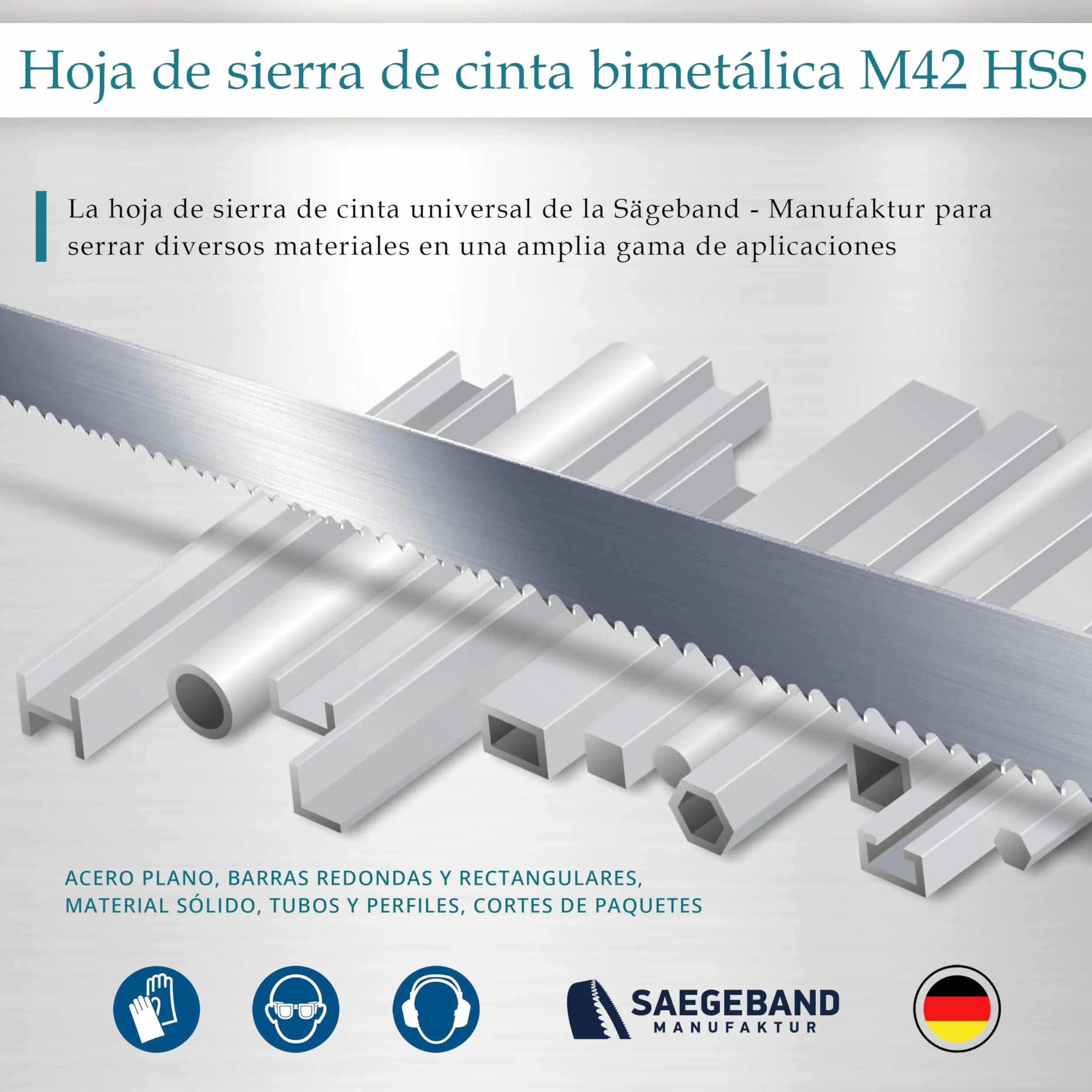 Pack de 3 hojas de sierra de cinta Premium M42 HSS bimetálicas 1140 x 13 x 0,65 mm con 10/14 dientes por pulgada (TPI) - para metal, acero, aluminio, metales no ferrosos y aleaciones ligeras