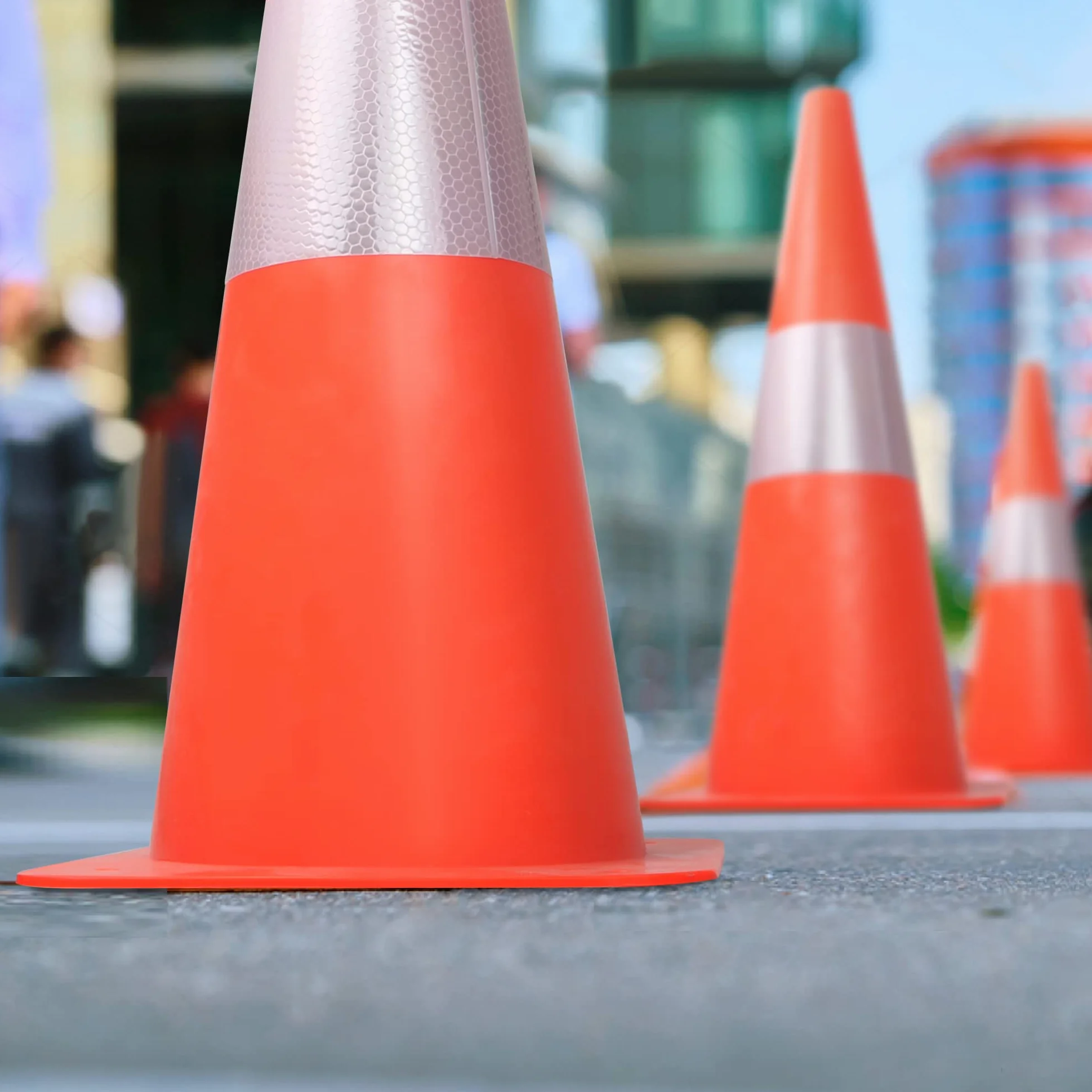 Conos de Advertencia de 38 cm, 4 Conos de Tráfico Apilables para Exteriores