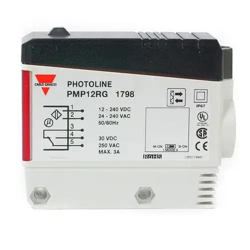 Fotocélula infrarroja reflectante de espejo Carlo Gavazzi PMP12RG original para puertas automaticas y puertas de garaje