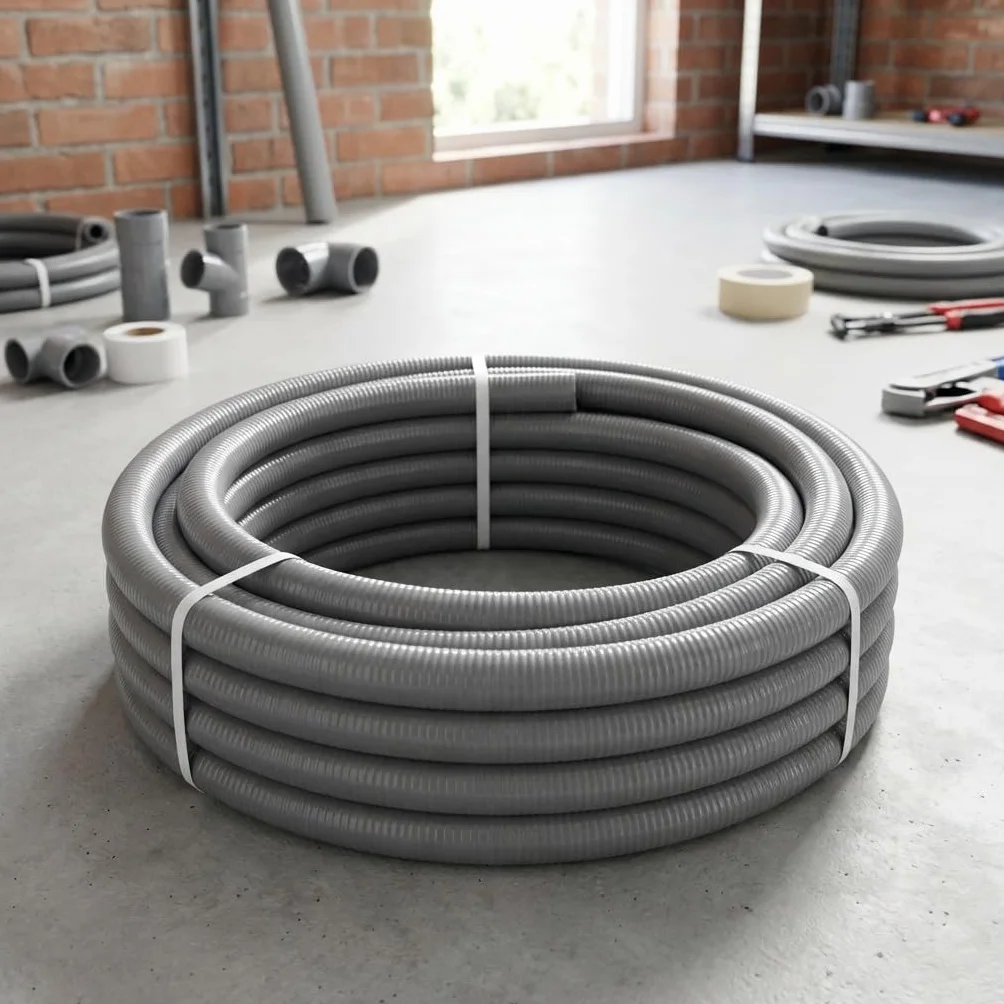 Suinga Tubería PVC Flexible hidrotubo Gris (40mm, 5 metros)