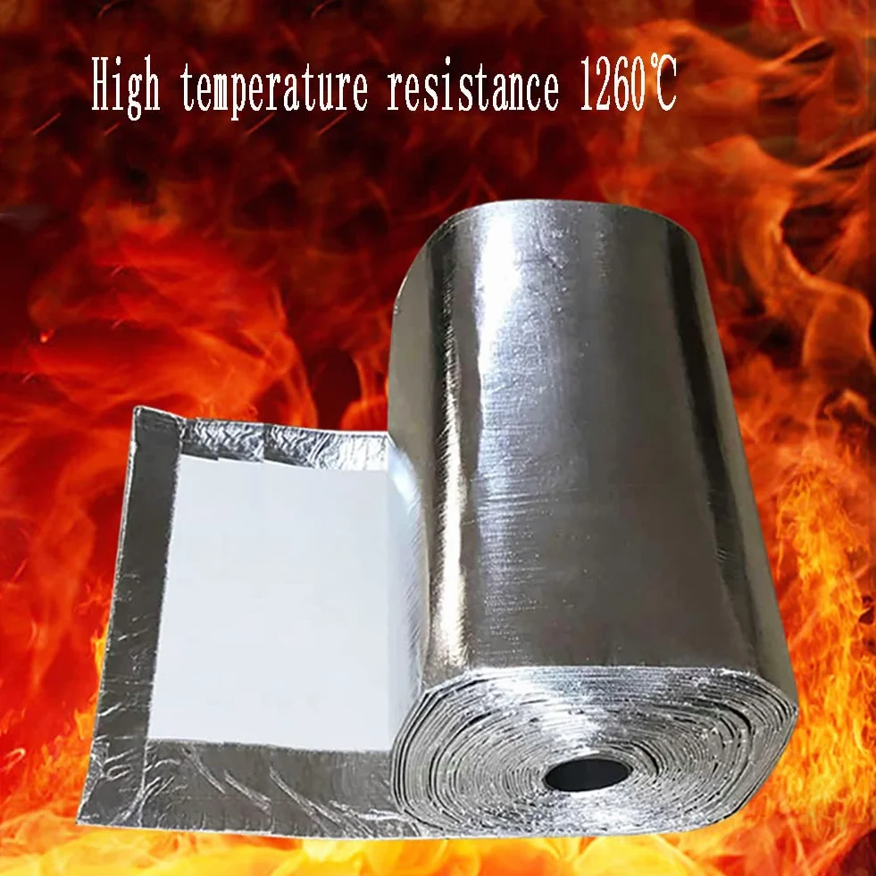 Manta de fibra cerámica de alta temperatura con lámina de aluminio - for estufas, hornos y hornos - Personalizable(1000mmx610mmx4mm)