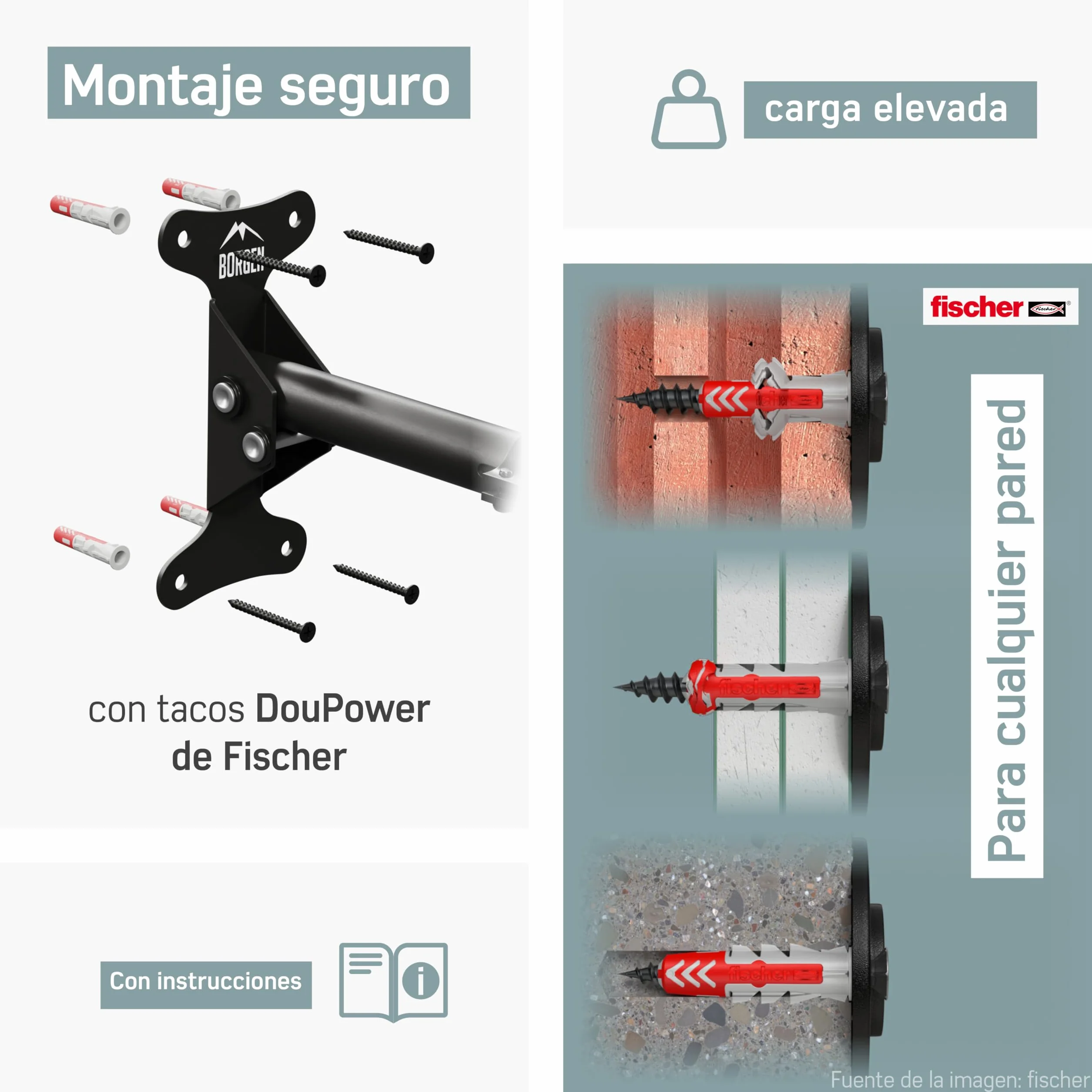 Borgen Soporte de Pared para Colgar Bicicletas - Ángulo y Distancia Ajustables, para Bicicleta de Carreras, Plegable, MTB - Acolchado Extra Suave