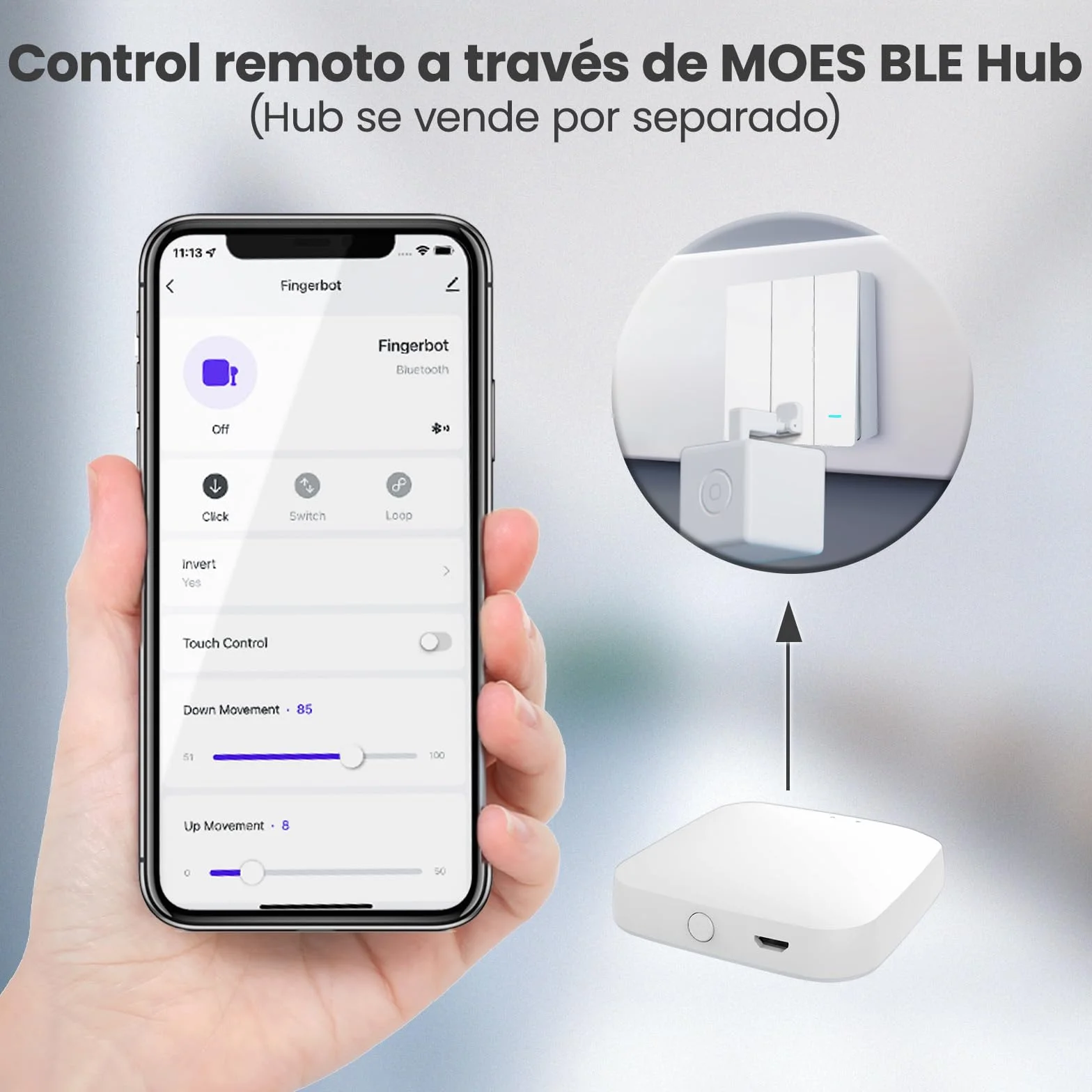 MOES Fingerbot Plus Smart Switch Botón de palanca inteligente actualizado con control táctil, compatible con Tuya/Smart Life APP, Alexa/Google Home y Temporizador requiere MOES BLE HUB