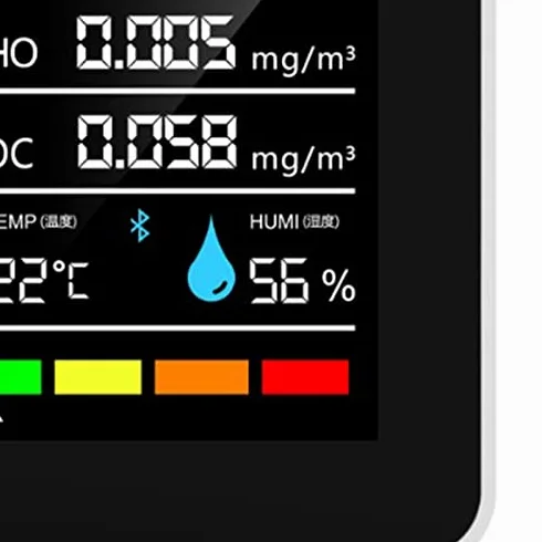 Monitor de Calidad del Aire para Interiores, Detector Portátil de Dióxido de Carbono con Batería de CO2 5 en 1 HCHO TVOC Temp Humi Meter para el Hogar, Tienda de Cultivo, Bodega,