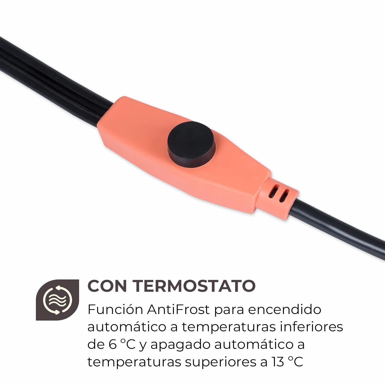 Electronic-Star Cable Anticongelante 4 m + 1,8 m Alimentación Termostato 16 W/m IP69