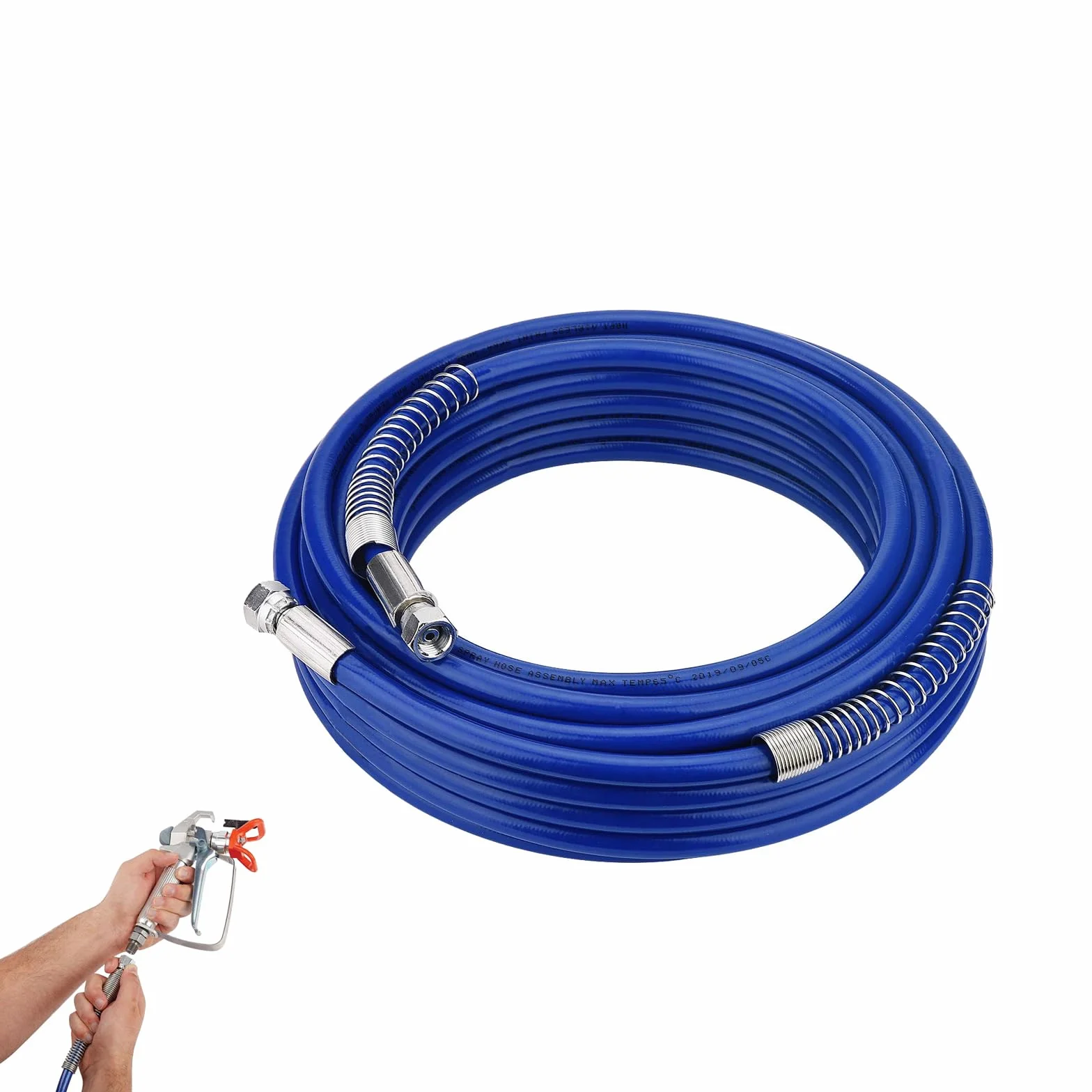 Manguera pulverizadora de pintura sin aire de 15m, tubo de fibra de alta presión, azul