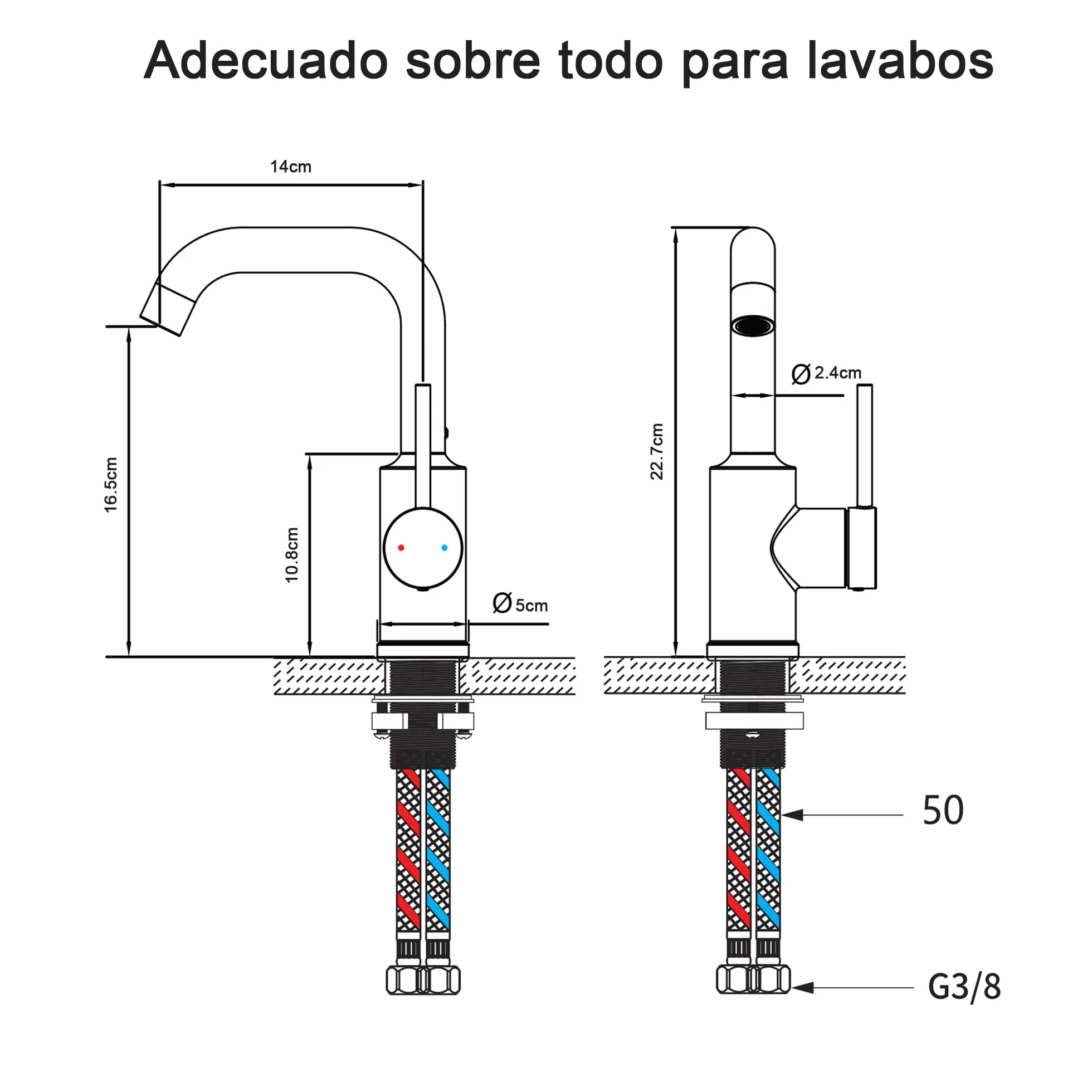 Grifo de Lavabo, Mezclador Monomando de Baño Alto, Caño Giratorio 360°, Acero Inoxidable con Mezclador de Agua Fría y Caliente, Aireador Extraíble, Acabado Cromo