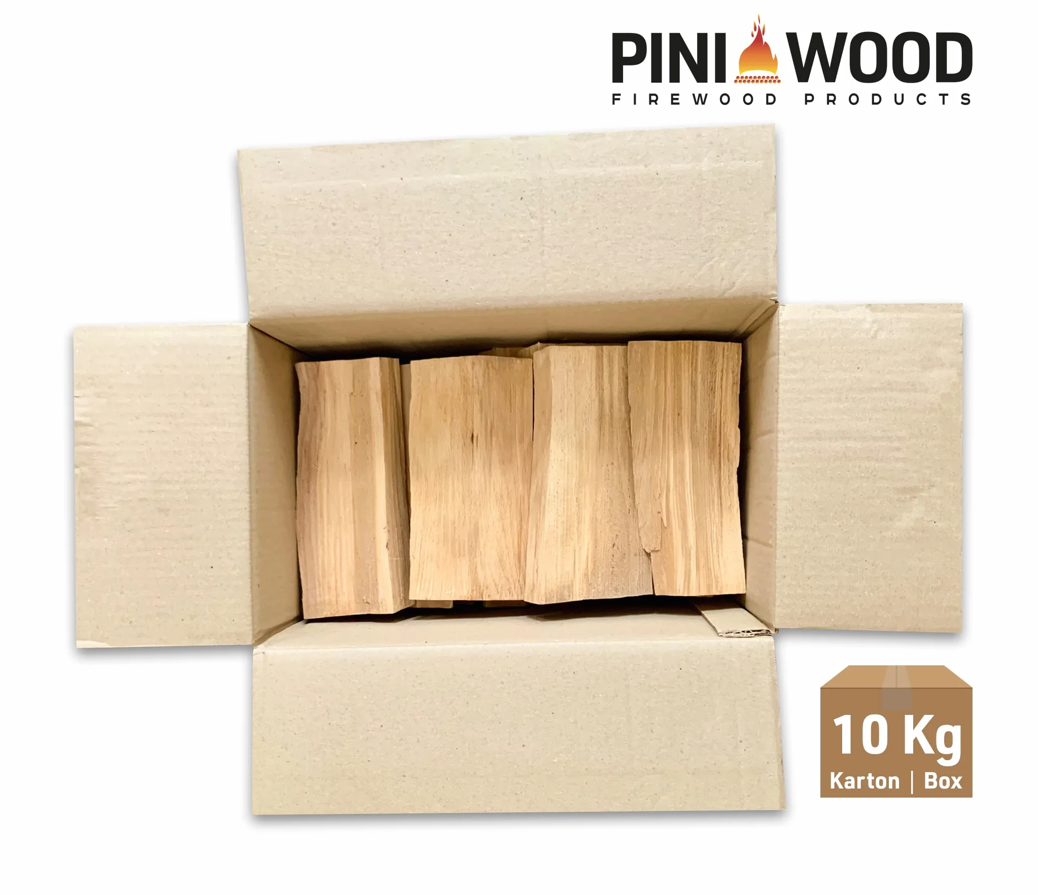 PINI Barbacoa de madera de haya, 10 kg, leña, 30-33 cm, para horno de pizza, barbacoa, ahumador, chimenea