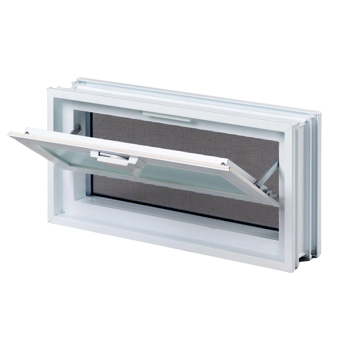 Fuchs Design Ventana de ventilación Fuchs Design (384x189x80 mm) en lugar de 2 bloques de vidrio en formato 19x19x8 cm - con mosquitera