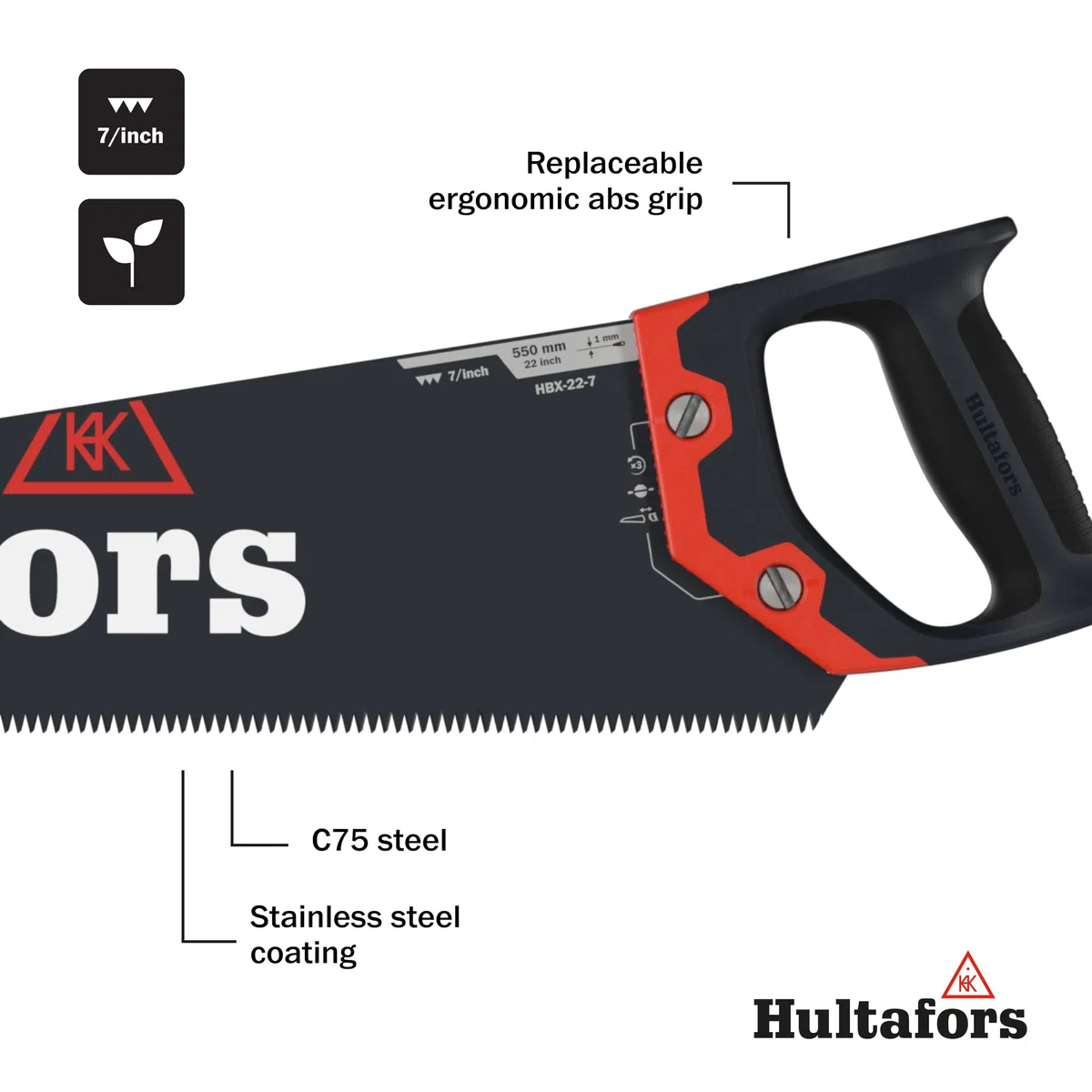 HULTAFORS-590704-Serrucho hbx-22-7 -550mm-7TPI