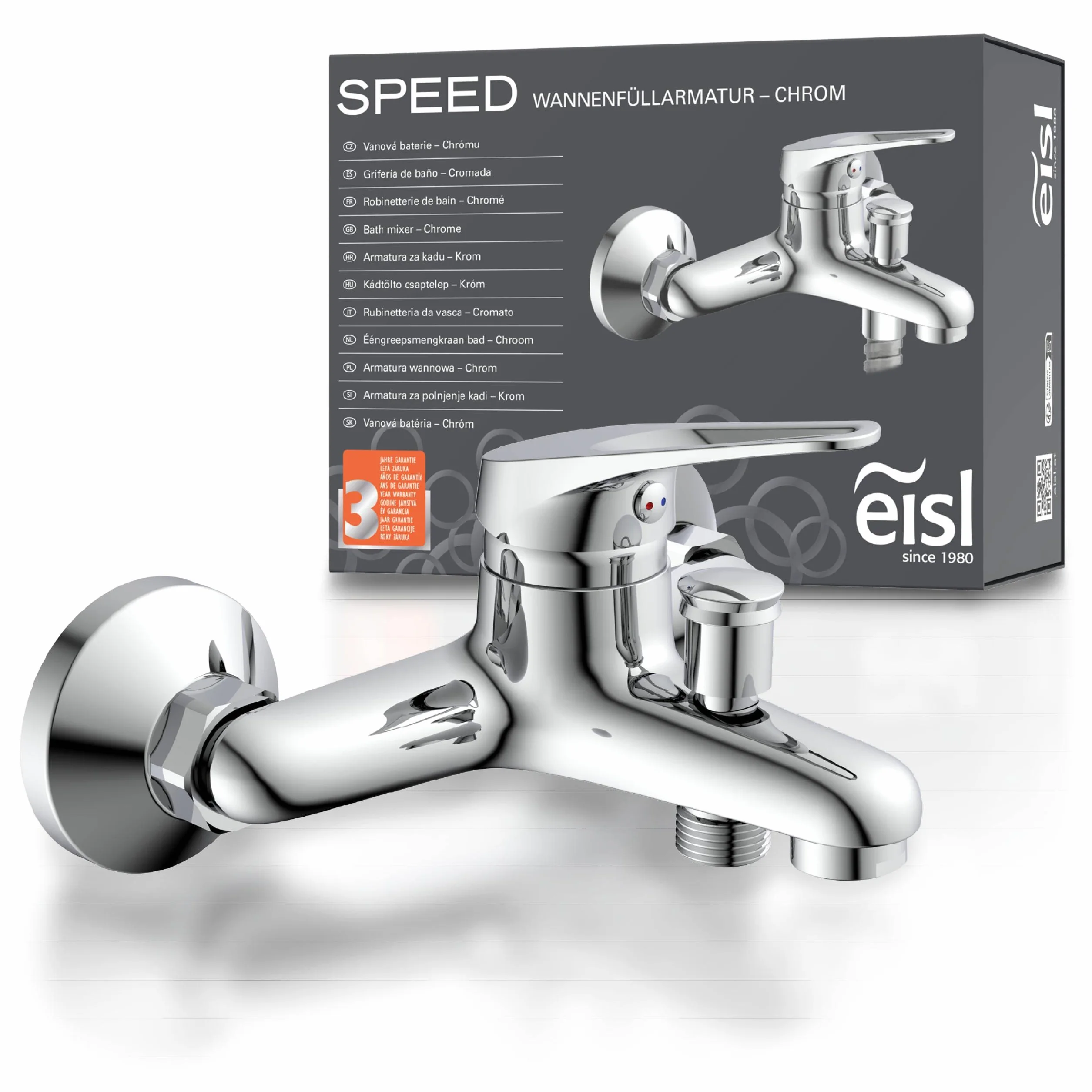 EISL NI023SCR Mezclador monomando para bañera, cromo