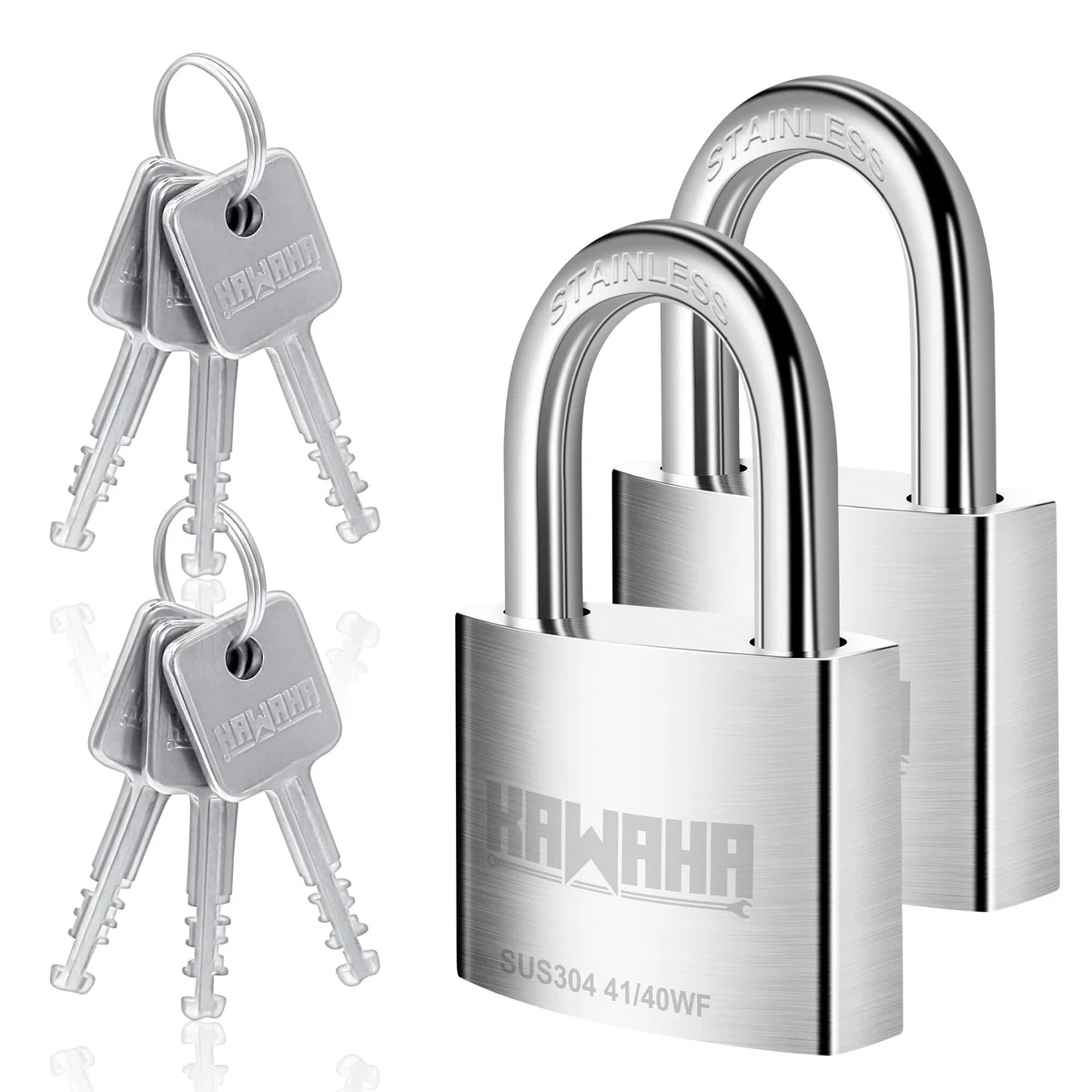 41/40-2PS 40 mm (1-9/16 pulgadas) Candado de alta seguridad de acero inoxidable con llave de acero inoxidable para uso tanto en interiores como en exteriores (de alta resistencia, antióxido