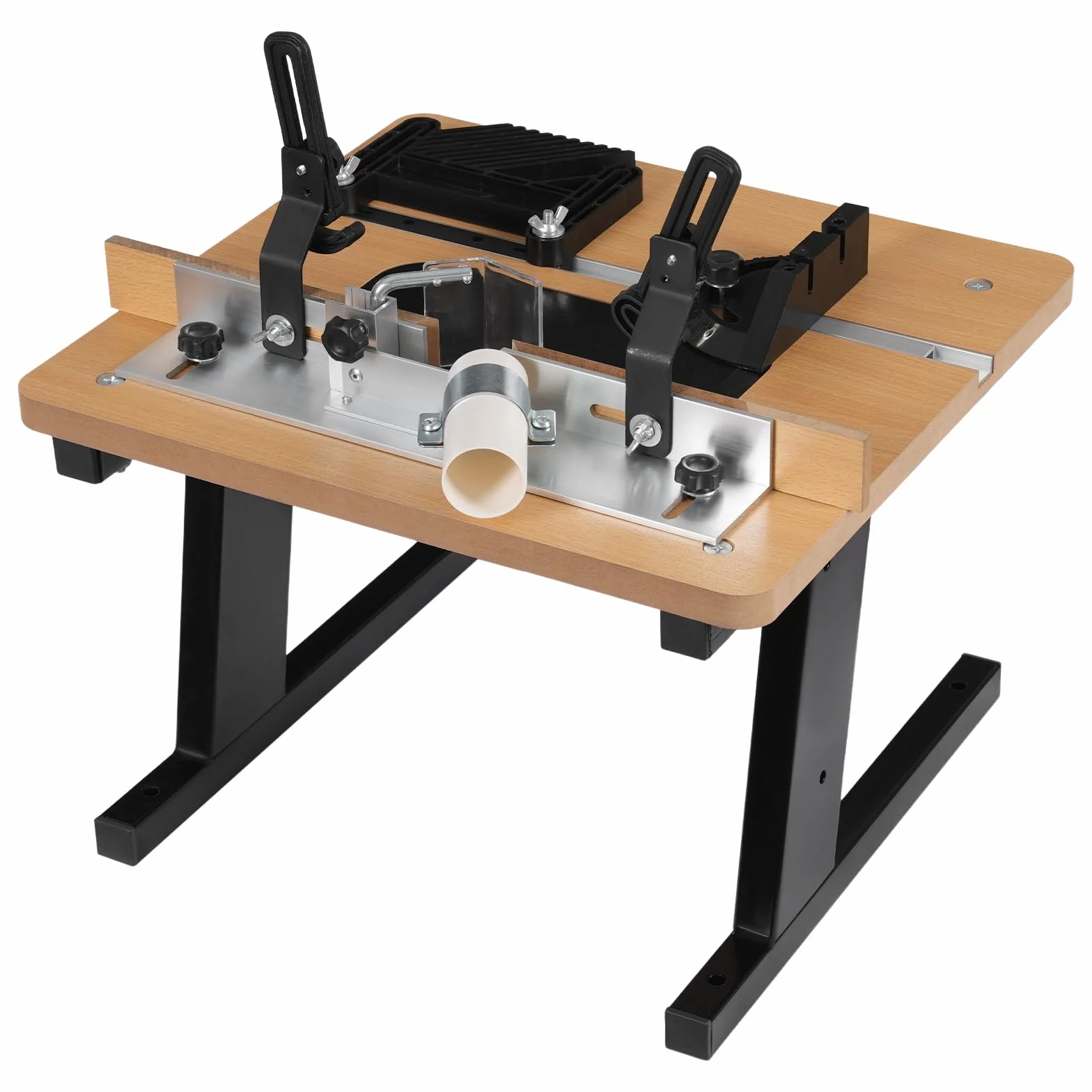 Mesa de madera para carpintería, router, mesa de madera MDF, respaldo izquierdo y derecho, con escala de madera, 43 x 40 cm