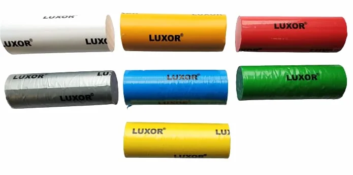 KD89 - Juego de 7 pastas para pulir sólidas Luxor para todos los metales ferrosos, no ferrosos, metales preciosos, lacas de resinas y plásticos – Ø30 x 80 mm
