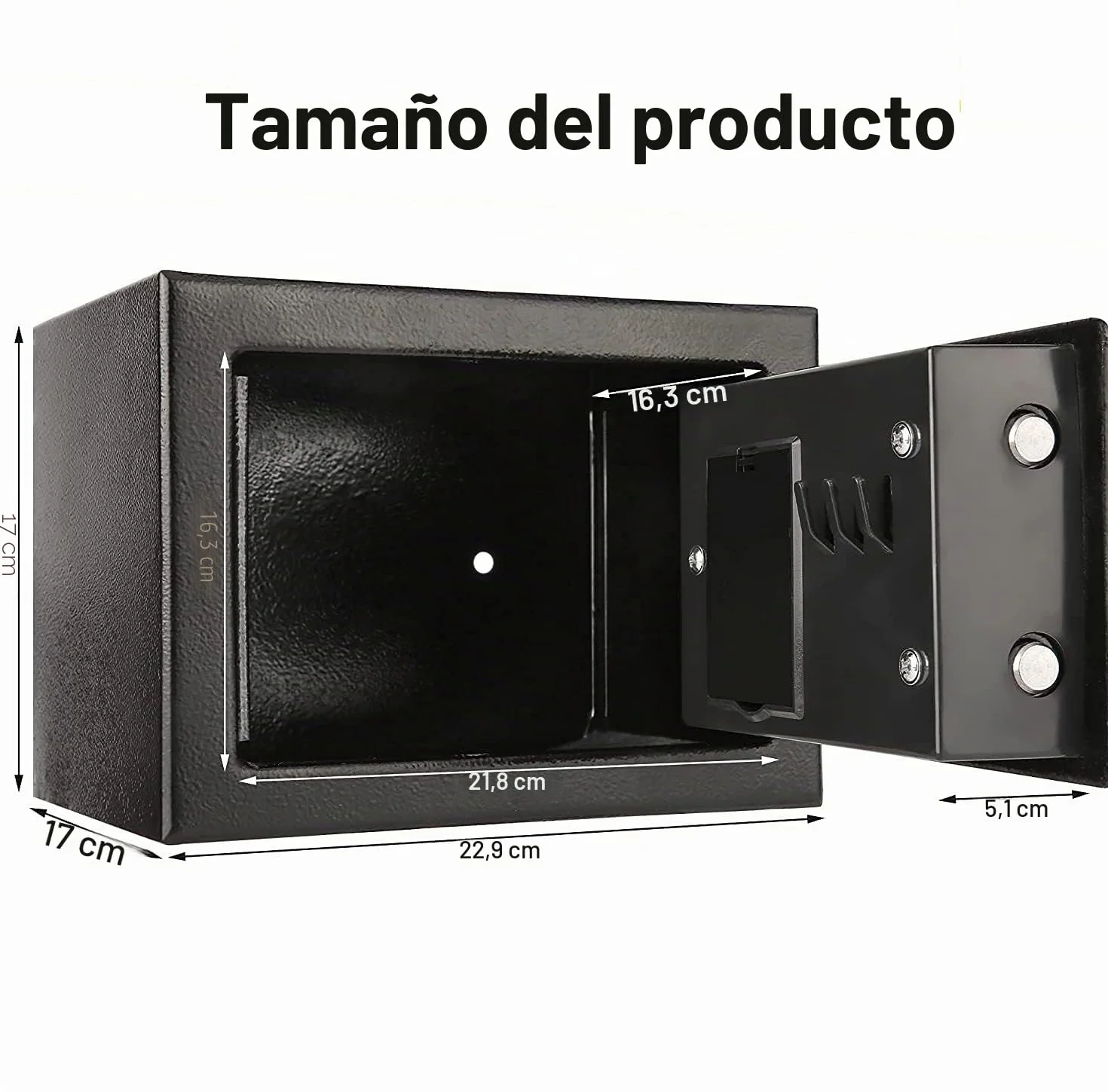 CDC DlGl 6.6L Caja Fuerte Ignifuga Anti-Robo Electrónica con 2 Llaves, Empotrable Digital Hogar Oficina