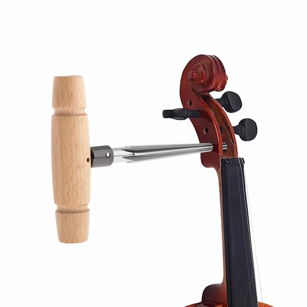 Alnicov Escariador cónico de mano de madera con mango en T cónico de 4 chaflanes estriados para guitarra, herramienta de corte para carpintería