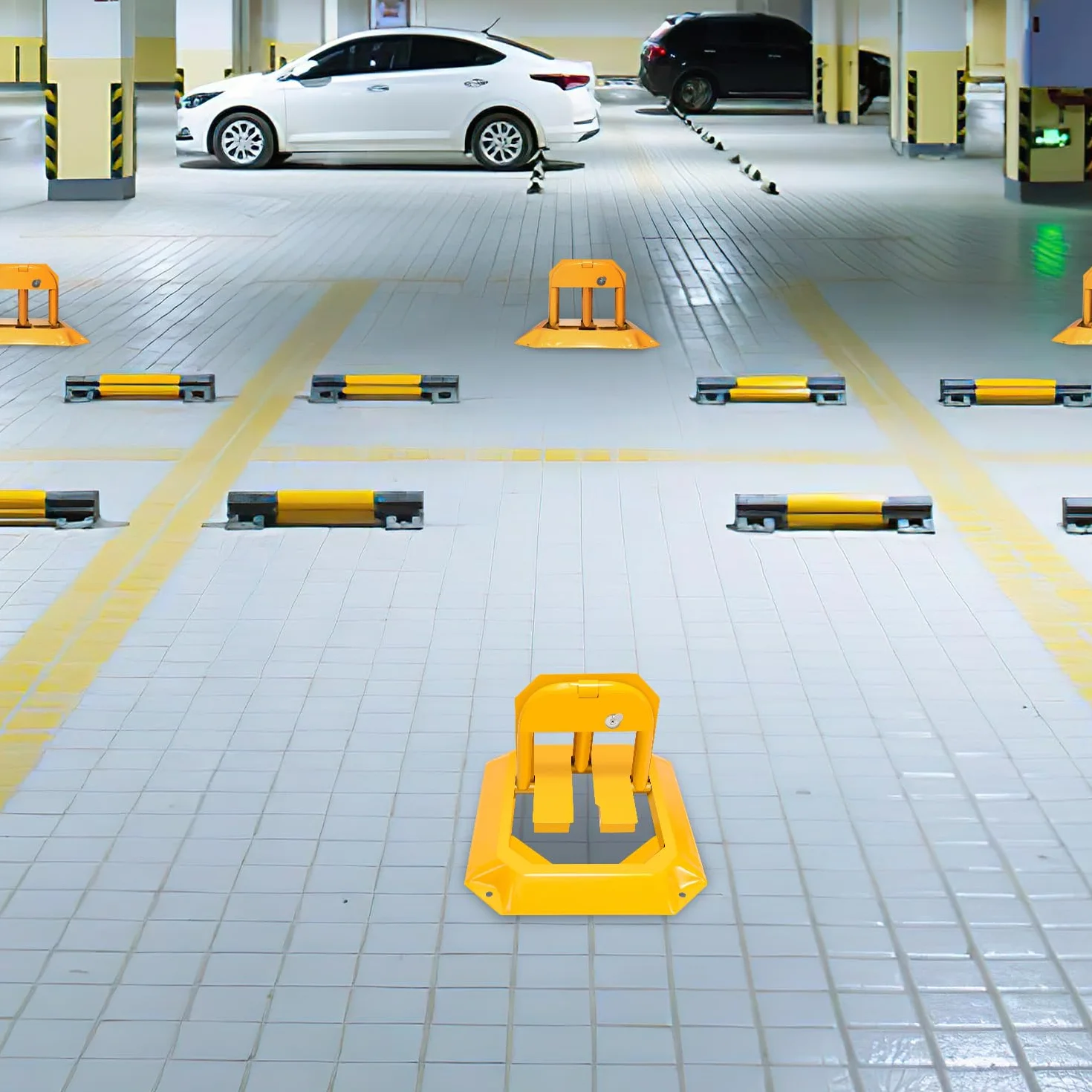 Sonnewelt Barrera de Parking Plegable Acero 5000 kg 55,5x46x32 cm