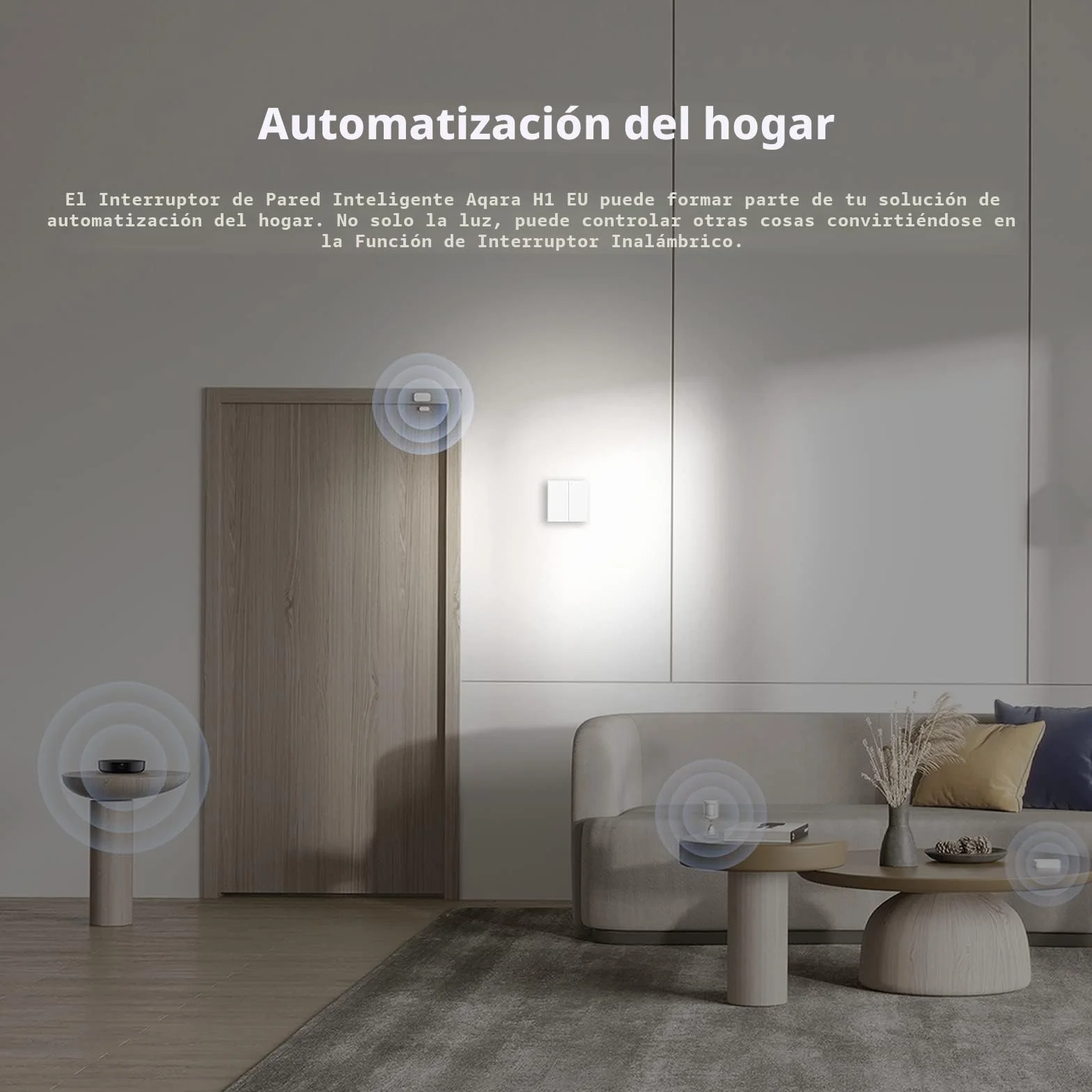 Aqara Interruptor Inteligente de Pared H1 EU (Sin neutro, Pulsador simple), Requiere AQARA HUB, Zigbee 3.0, Mando a Distancia, Compatible con Alexa, HomeKit, Google Assistant e IFTTT