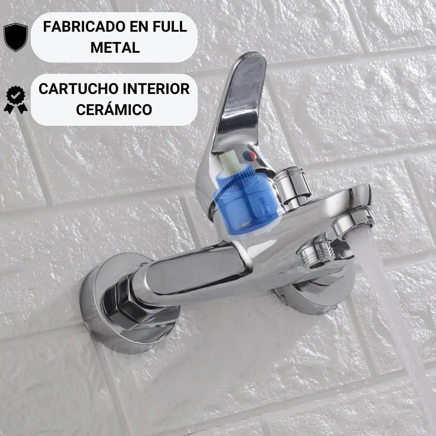 Grio de ducha - Grifo de bañera - conexiones universales - incluye componentes de montaje - montaje facil - monomando ducha - grifo bañera y ducha - grifo de ducha