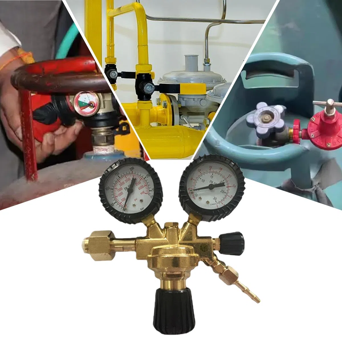 Regulador de soldadura,Medidor de argón - Reductor de presión de argón y dióxido de carbono - Soldadura de calibre regulador preciso, calibres de doble escala fáciles de leer para maquinaria pesada