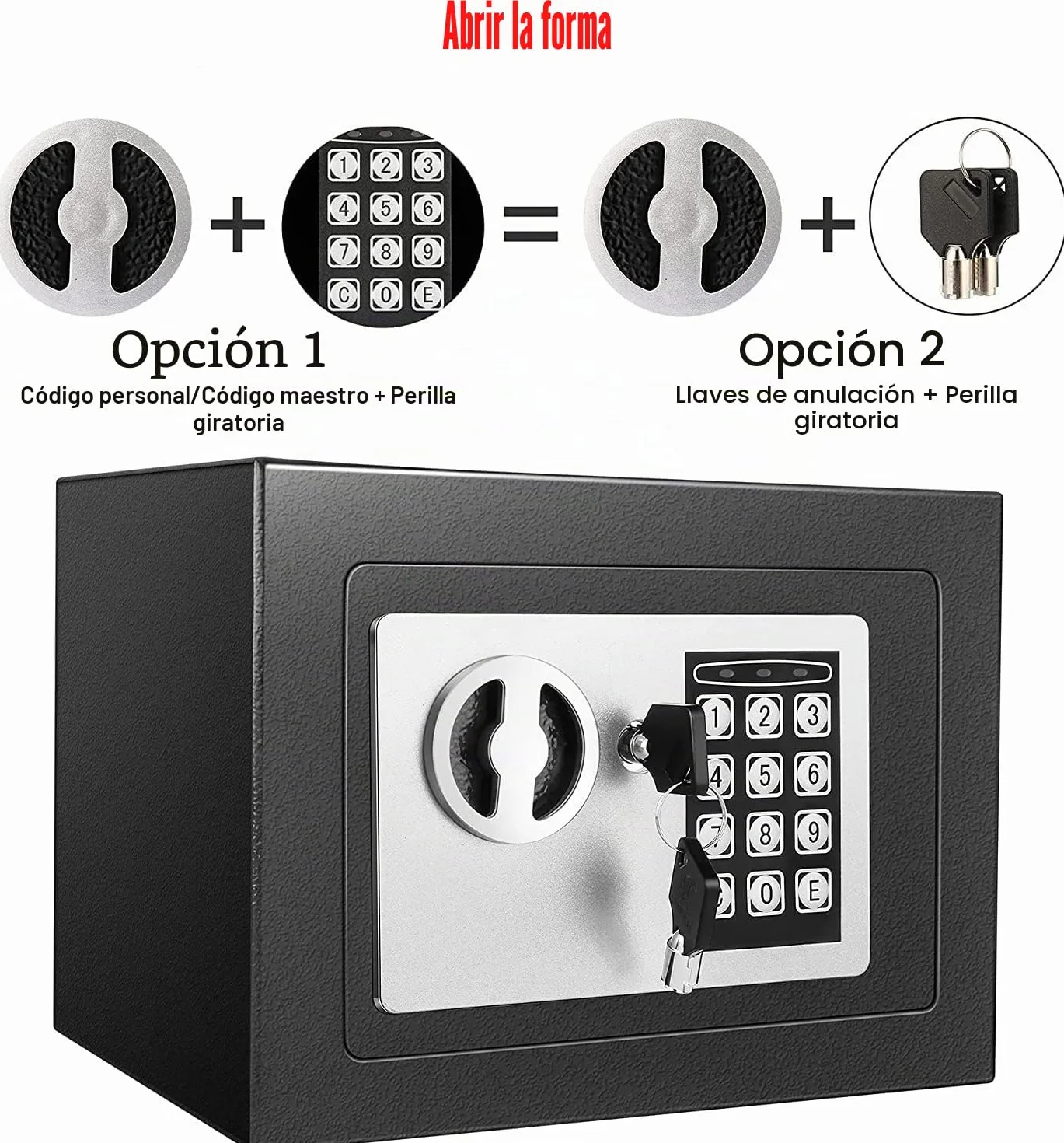 CDC DlGl 6.6L Caja Fuerte Ignifuga Anti-Robo Electrónica con 2 Llaves, Empotrable Digital Hogar Oficina