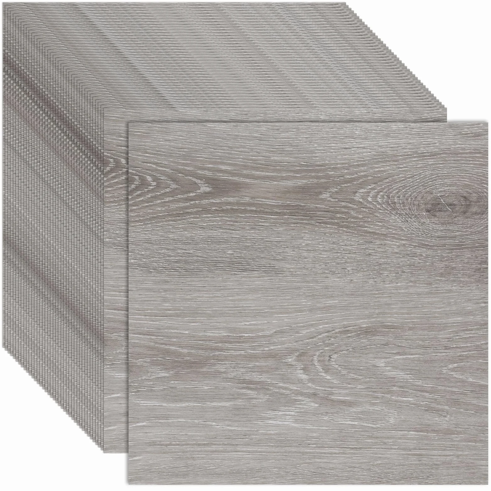CYEER 40 unidades de suelo de PVC autoadhesivo, suelo de vinilo autoadhesivo, gris, 30 x 30 cm, vinilo con aspecto de madera, pegatinas para el suelo de cocina, salón, baño (grano de madera gris)
